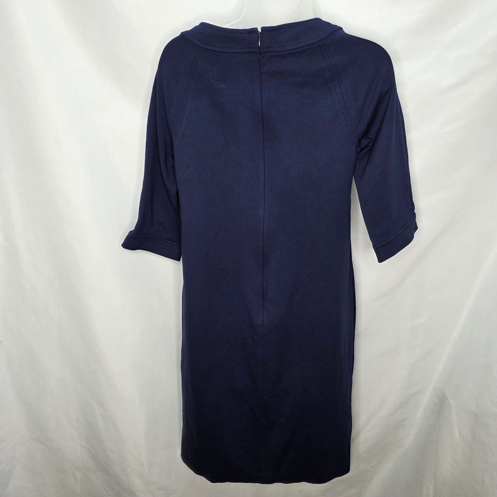Other Talbots Blue Elbow length Sleeve Round Neck Sheath Dress Size S / US 4 / IT 40 - 2 Thumbnail