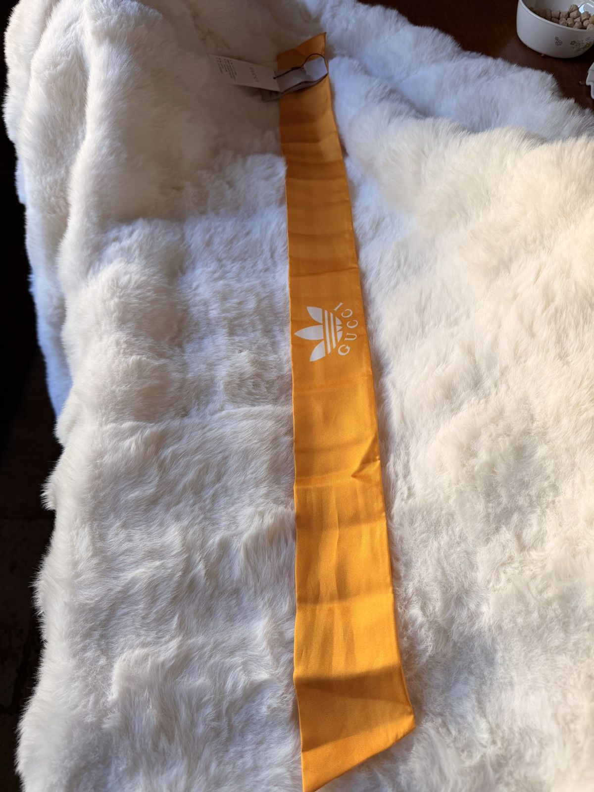Adidas × Gucci Gucci x Adidas Orange Silk Scarf Rare Trefoil Logo NWT Size ONE SIZE - 6 Thumbnail