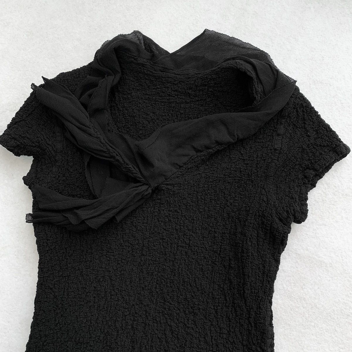 Issey Miyake Issey Miyake me SS2008 Ruffled Mesh Collar Blouse Size M / US 6-8 / IT 42-44 - 5 Thumbnail