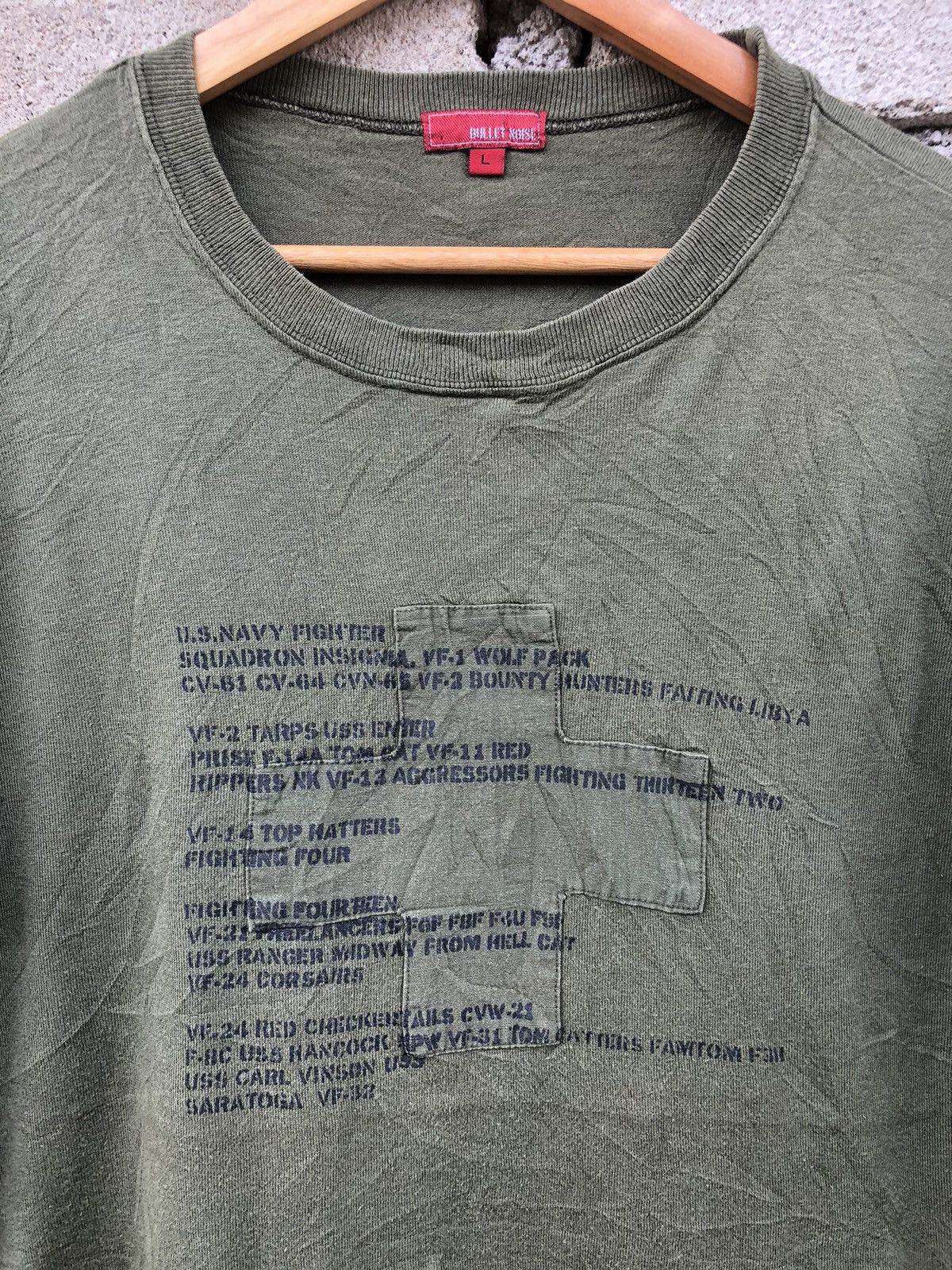 Bullet Noise × Japanese Brand × Vintage Vintage Y2K Bullet Noise Us Navy Fighter Tshirts Size US L / EU 52-54 / 3 - 4 Thumbnail