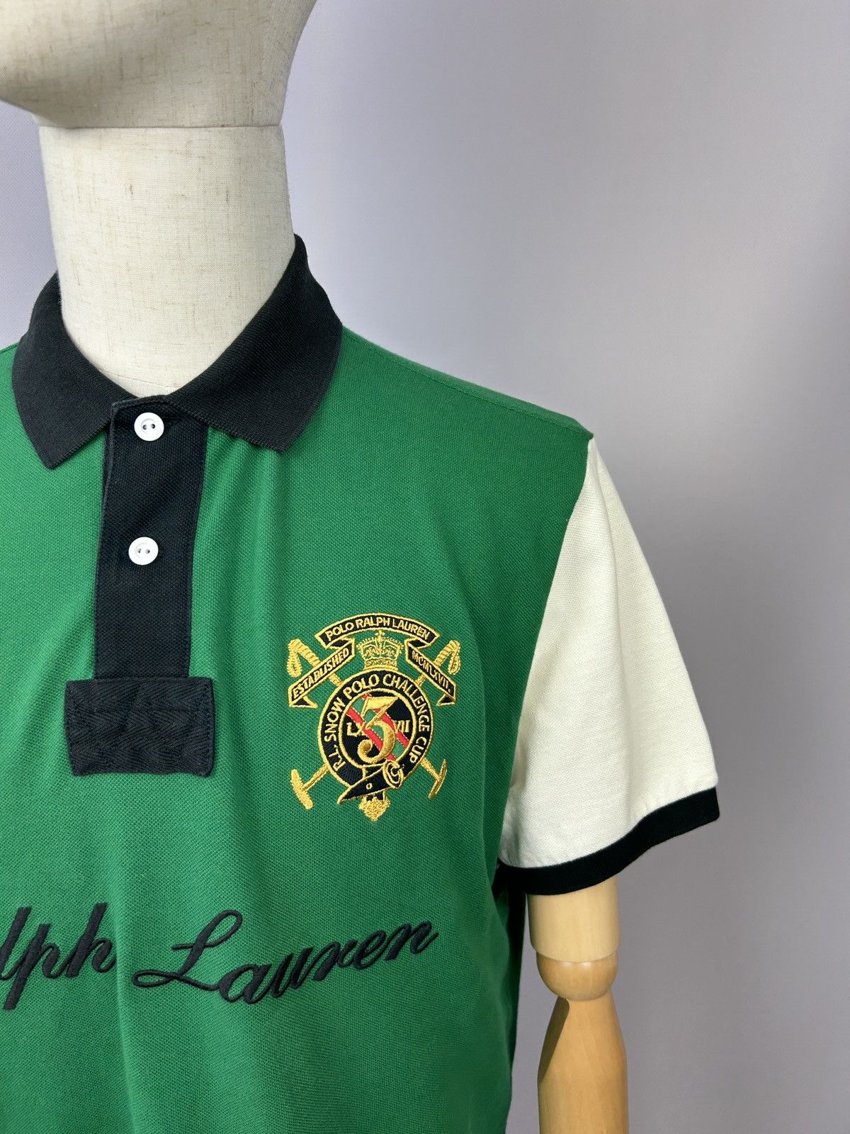 Polo Ralph Lauren × Ralph Lauren × Vintage Vintage Polo Ralph Lauren Snow Polo Challenge Polo Shirt Size US XL / EU 56 / 4 - 4 Thumbnail