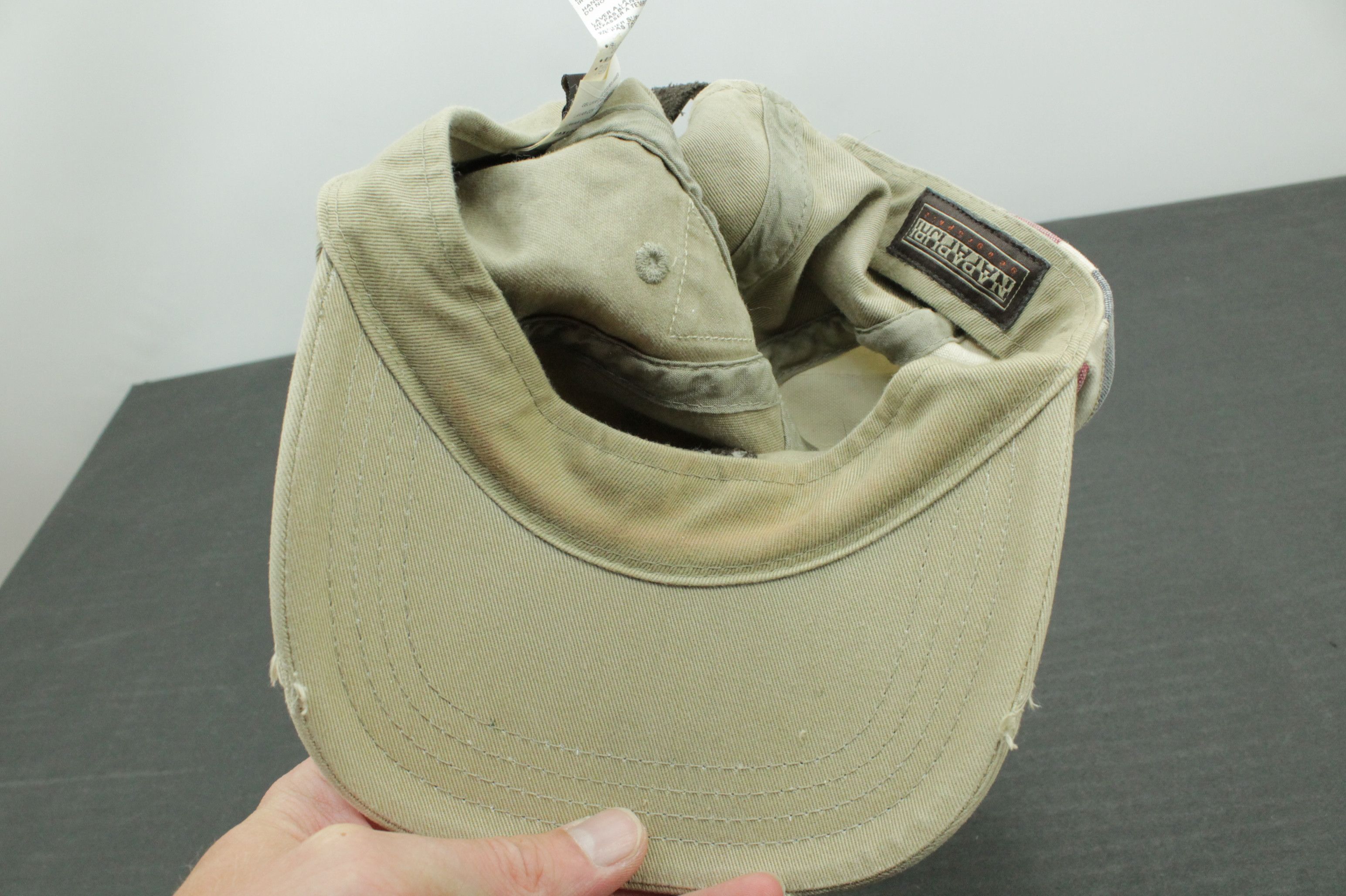 Napapijri Napapijri Beige Cotton Distressed Cap Size ONE SIZE - 7 Thumbnail