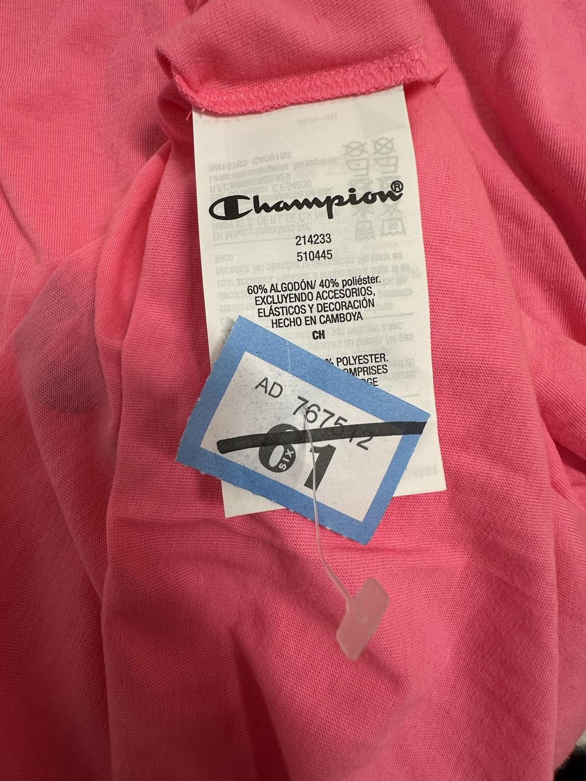 Champion Champion Men's Pink Vertical Logo T-Shirt Small Size ONE SIZE - 2 Thumbnail