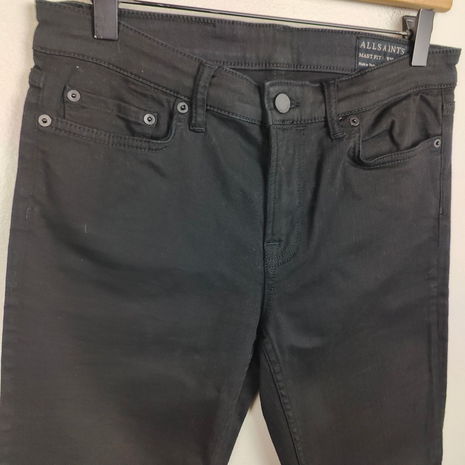 Other AllSaints Mast Fit Jeans Mens 31 Black Cotton Chinos Size US 31 - 2 Thumbnail