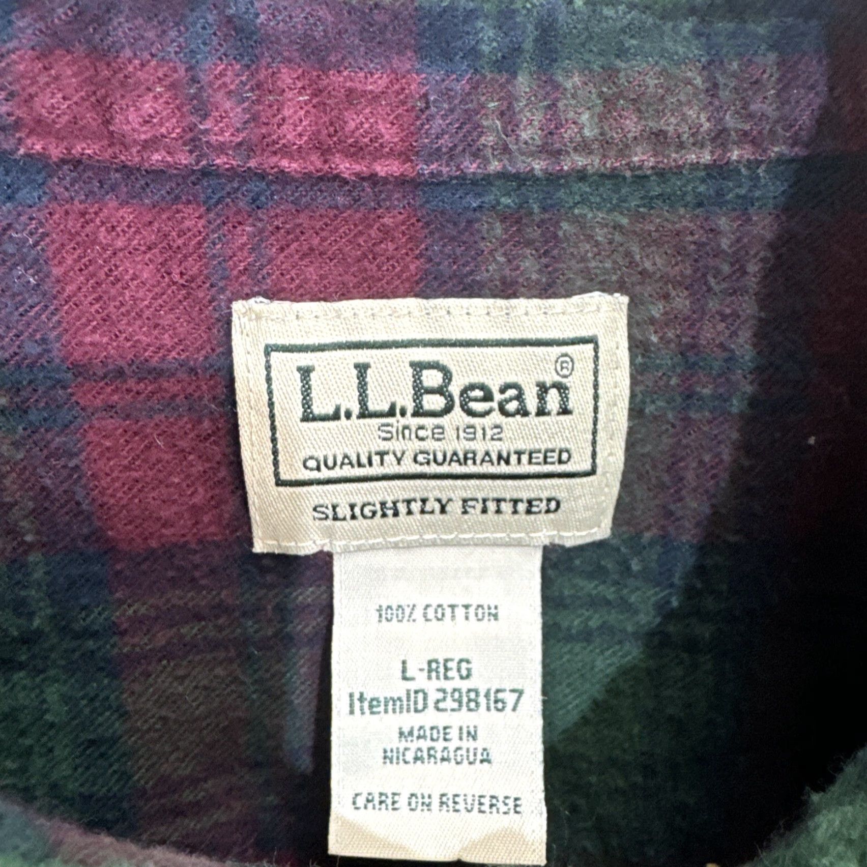 Vintage LL Bean Men's Plaid Flannel Shirt Large Green Red Button-Up Long Sleeve Shirt Size US L / EU 52-54 / 3 - 2 Thumbnail