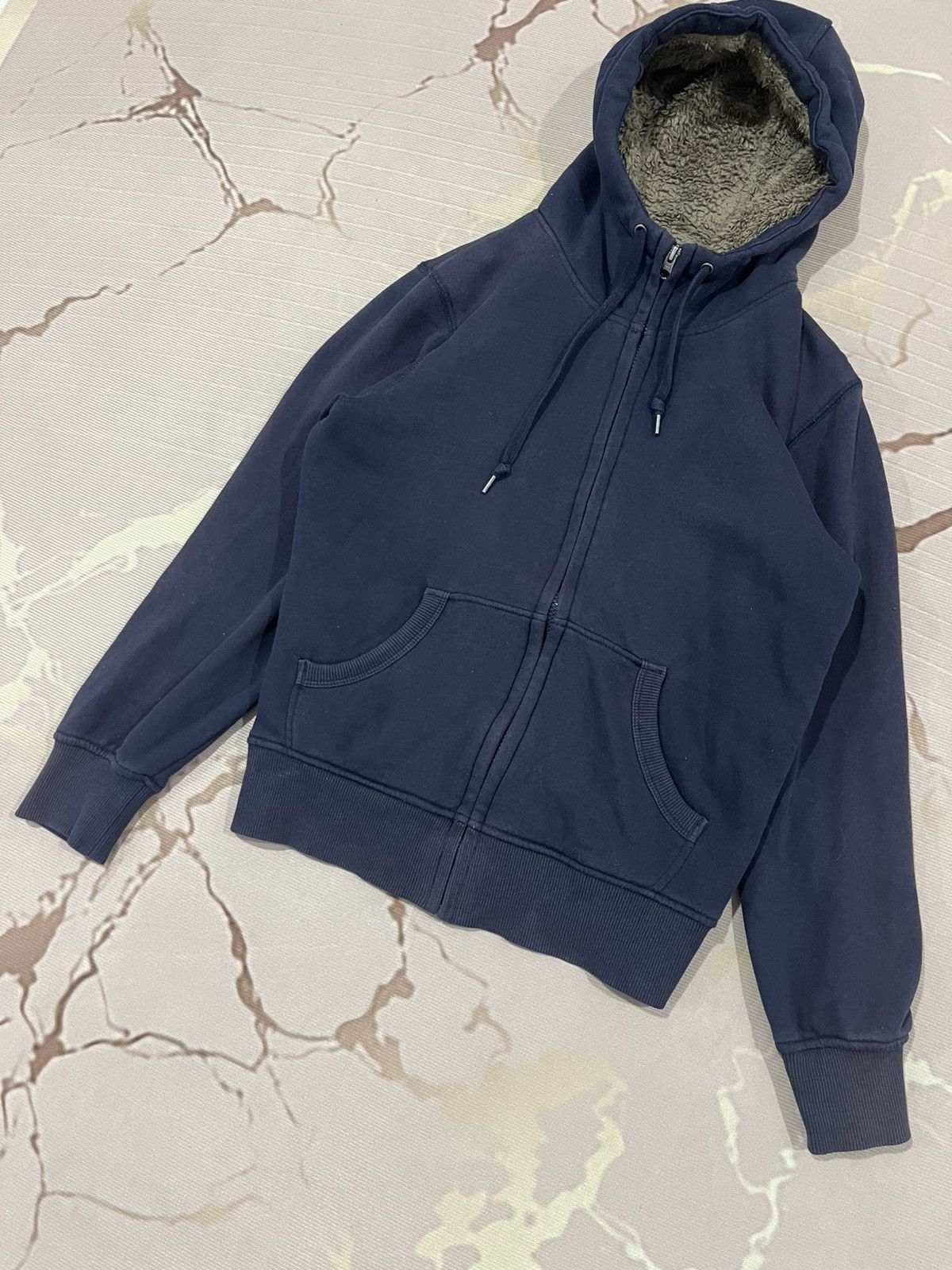 Uniqlo Uniqlo Fleece Lined Zip Hoodie Navy Sherpa Warm Jacket Size US S / EU 44-46 / 1 - 3 Thumbnail
