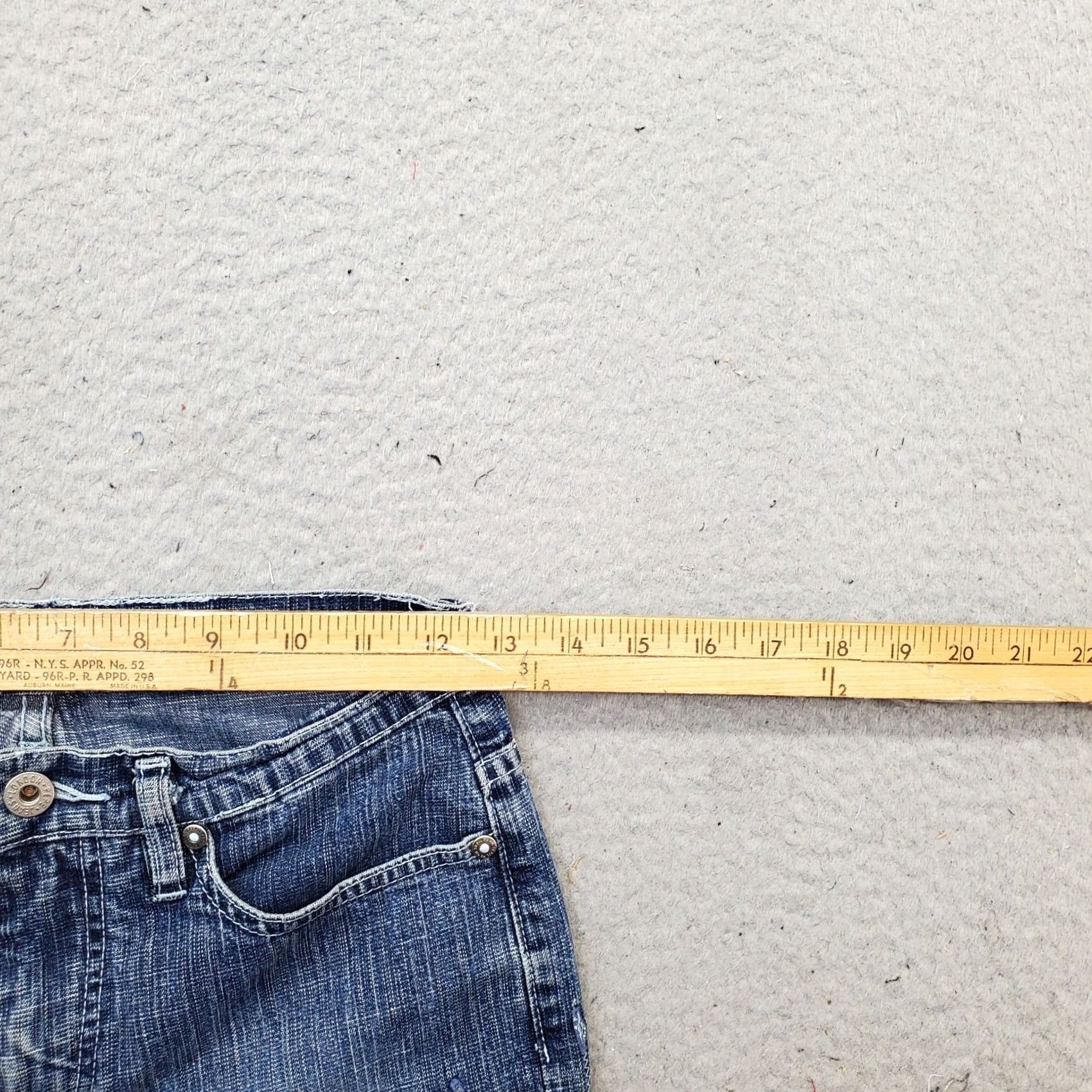 Pepe Jeans Pepe Jeans London Cropped Womens 27 Blue Denim Stretch Distressed Straight Leg Jeans Size 27" / US 4 / IT 40 - 6 Thumbnail