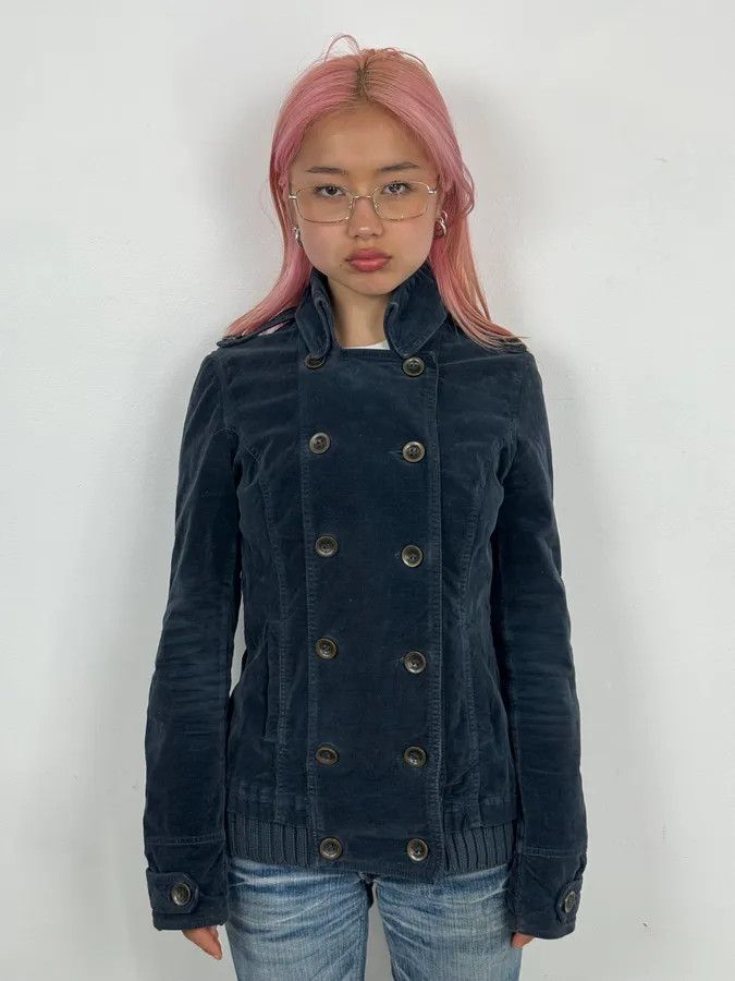 Ann Demeulemeester Ann Demeulemeester Cropped Double Breasted Navy Jacket Size S / US 4 / IT 40 - 2 Thumbnail