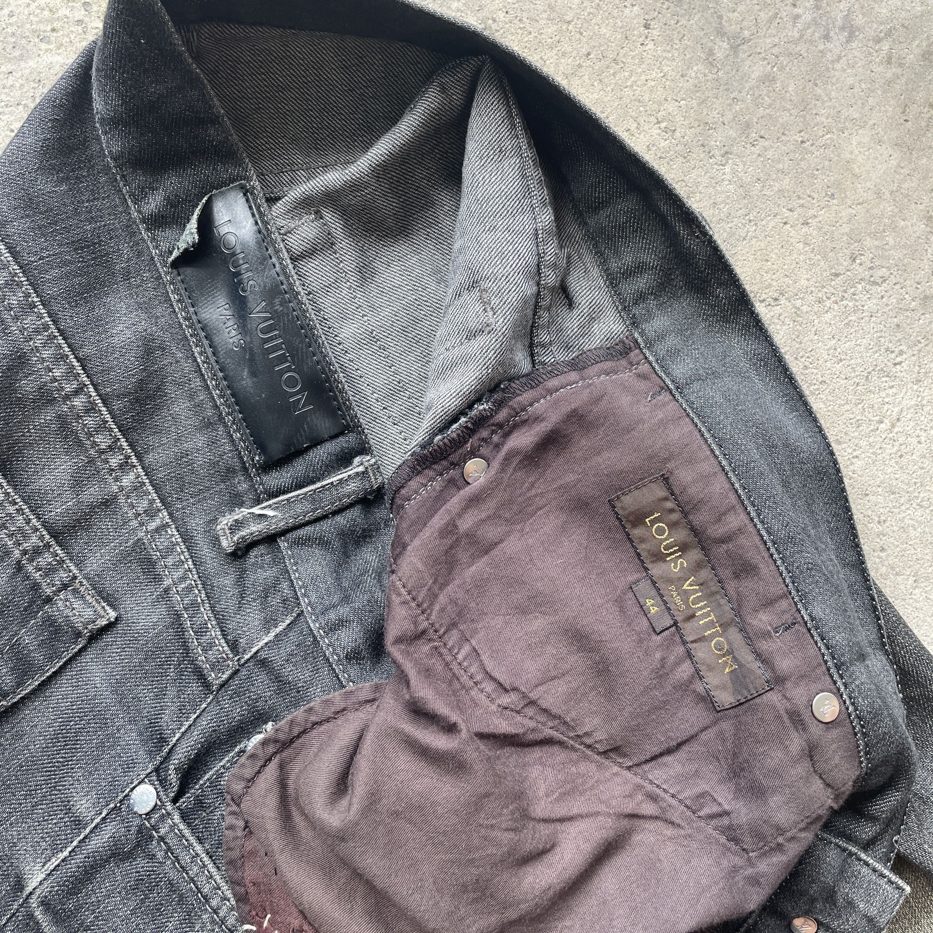 Louis Vuitton W35 VINTAGE LV LOUIS VUITTON PARIS BLACK FADED JEANS PANTS Size US 35 - 9 Thumbnail