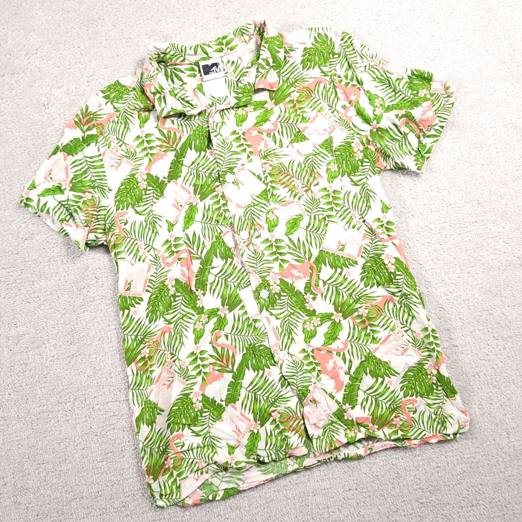 Vintage MTV Hawaiian Floral Tropical Button Up Short Sleeve Collared Shirt Mens Small Size US S / EU 44-46 / 1 - 2 Thumbnail