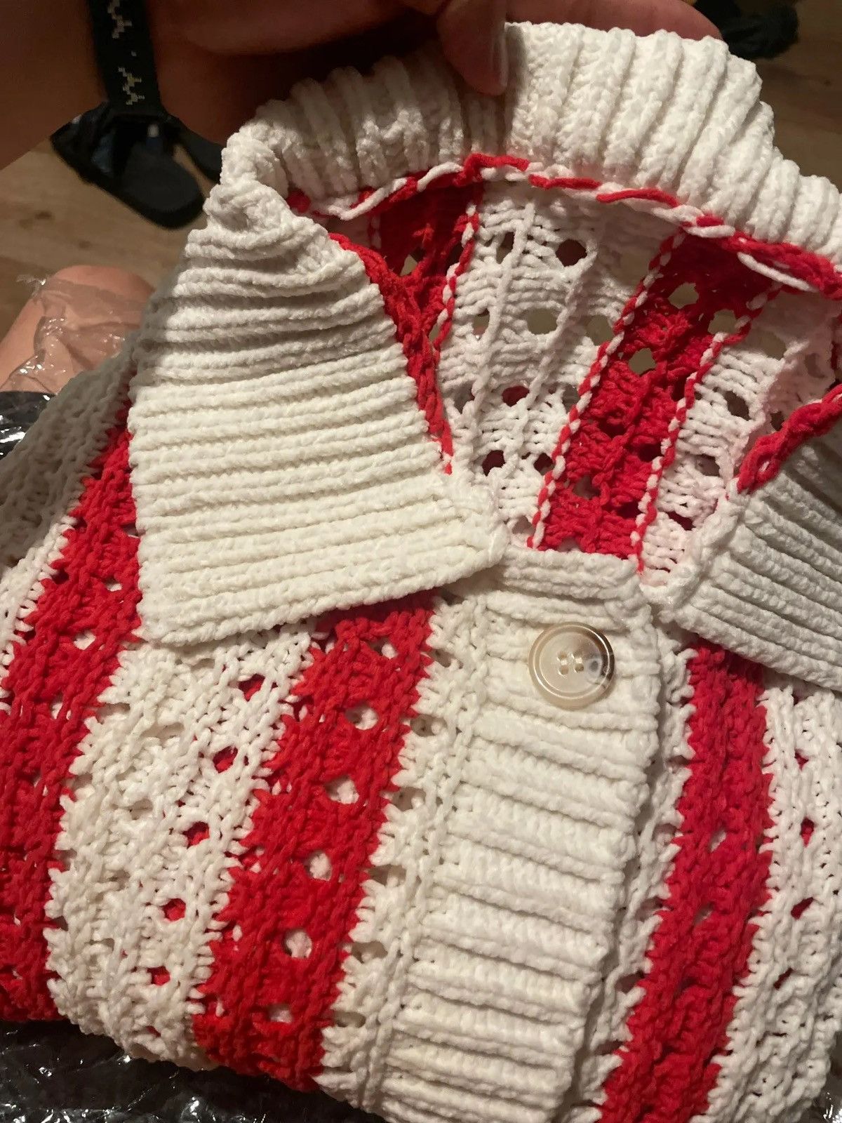Japanese Brand × Vintage Knit Striped Jacquard Cardigan y2k 90’s retro style Size US L / EU 52-54 / 3 - 10 Thumbnail