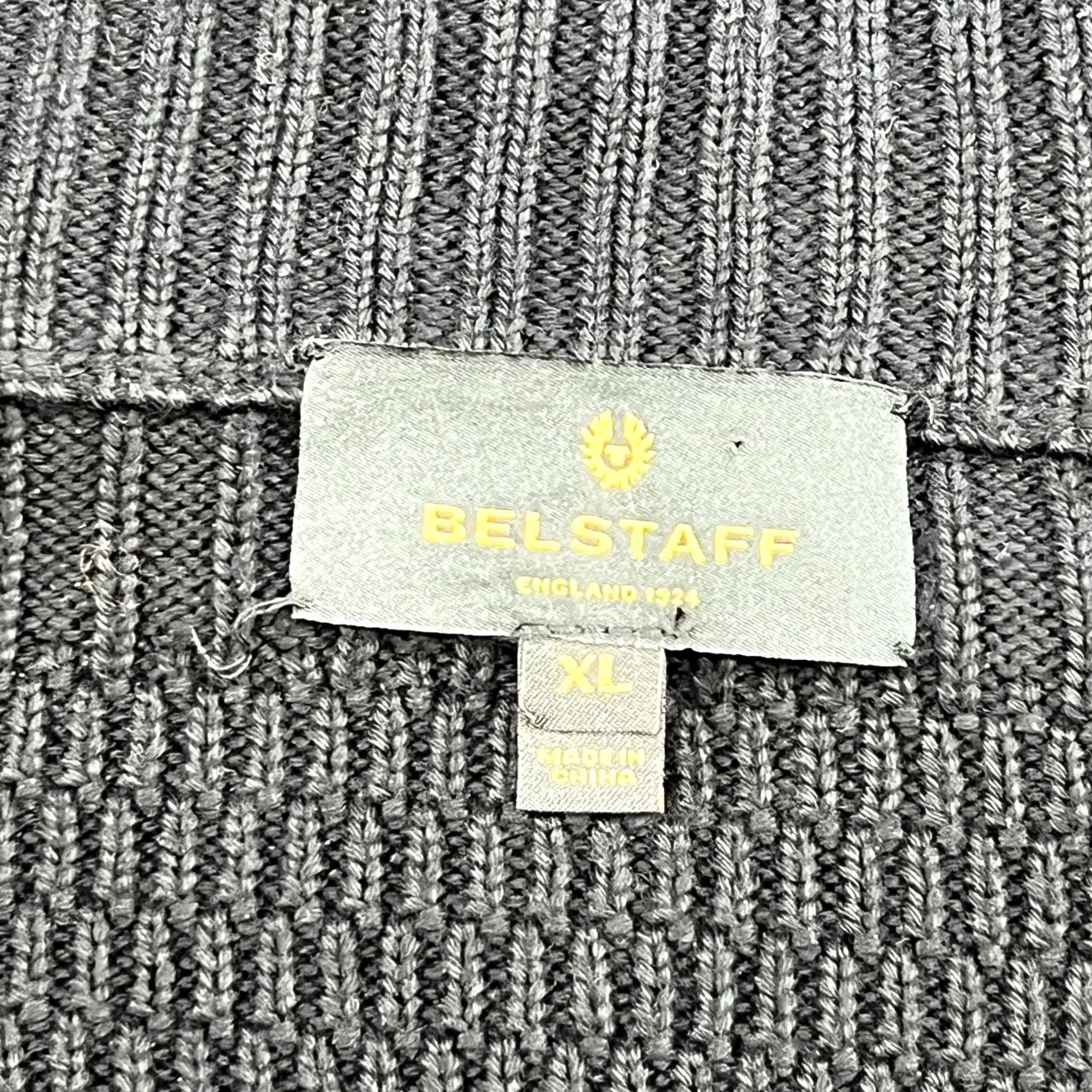 Belstaff Belstaff Mens XL Black Knit Full Zip Up Cardigan Turtleneck Cotton Sweater Pullover Regular Fit Shirt? Size US XL / EU 56 / 4 - 7 Thumbnail