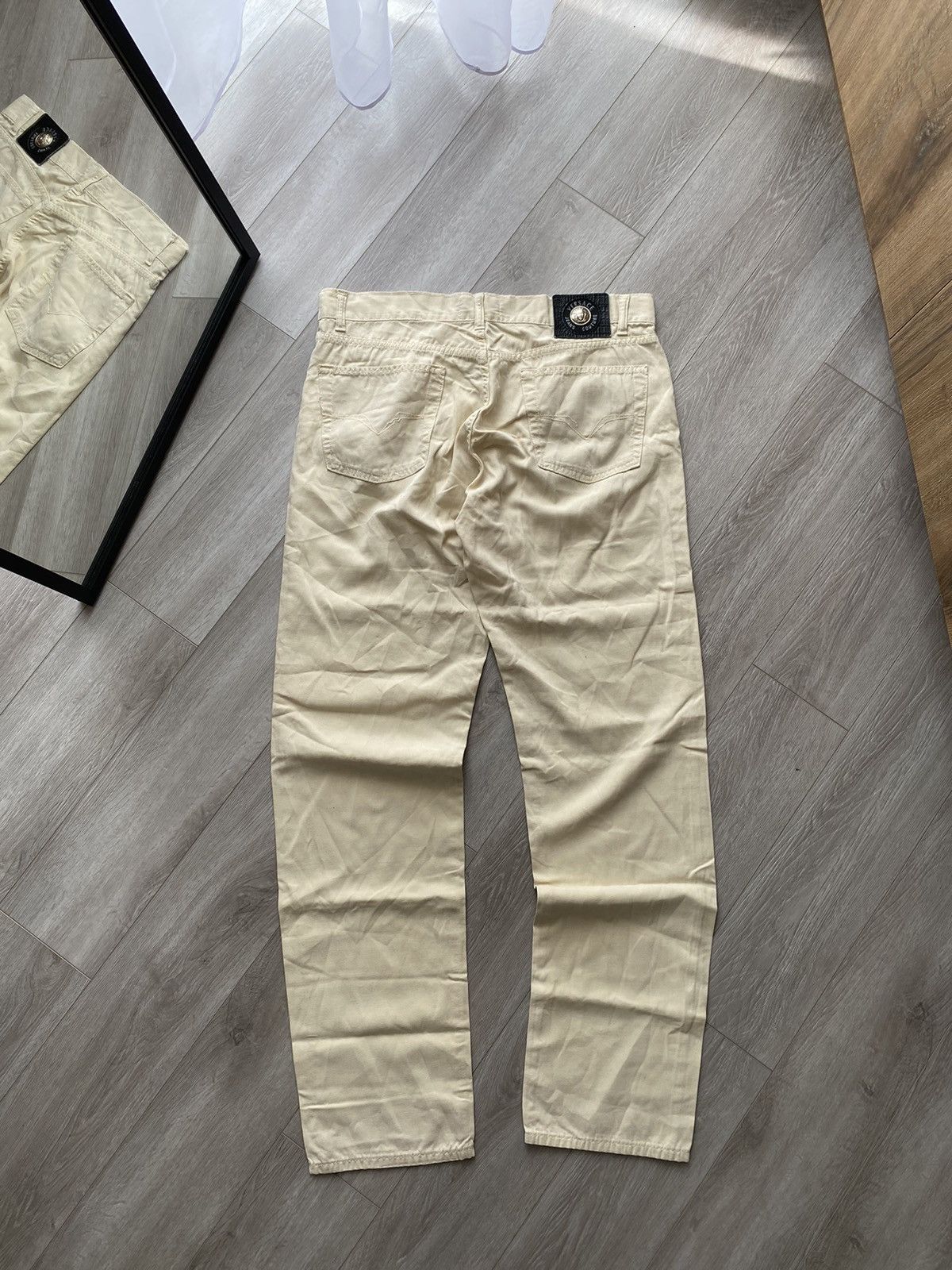 パンツ VERSACE JEANS COUTURE Bondage Pants Versace Jeans Couture Black Strappy Baggy Punk Pants – david