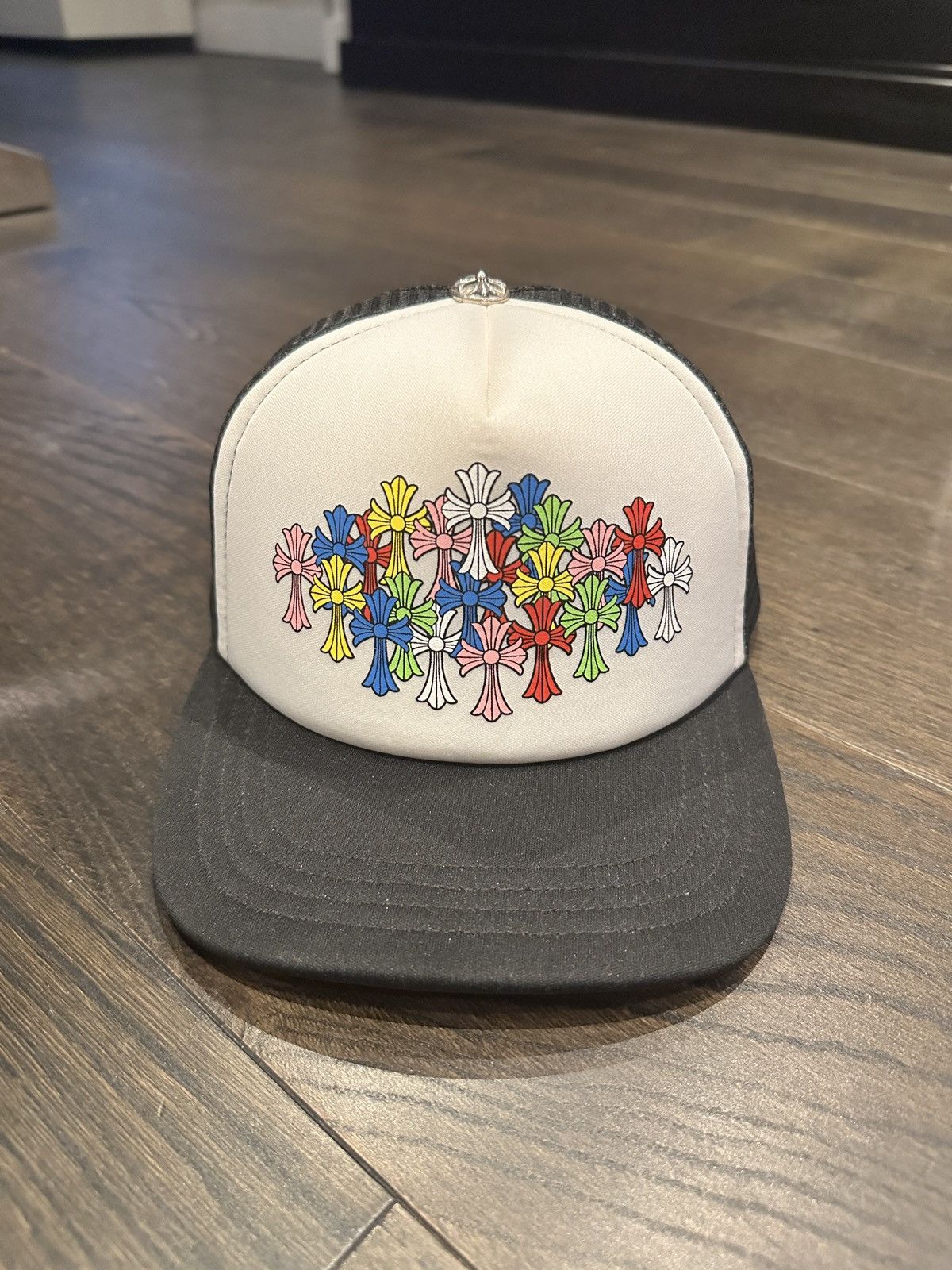 image of Chrome Hearts ‘Multicolour’ Cross Trucker Hat in Black, Men's