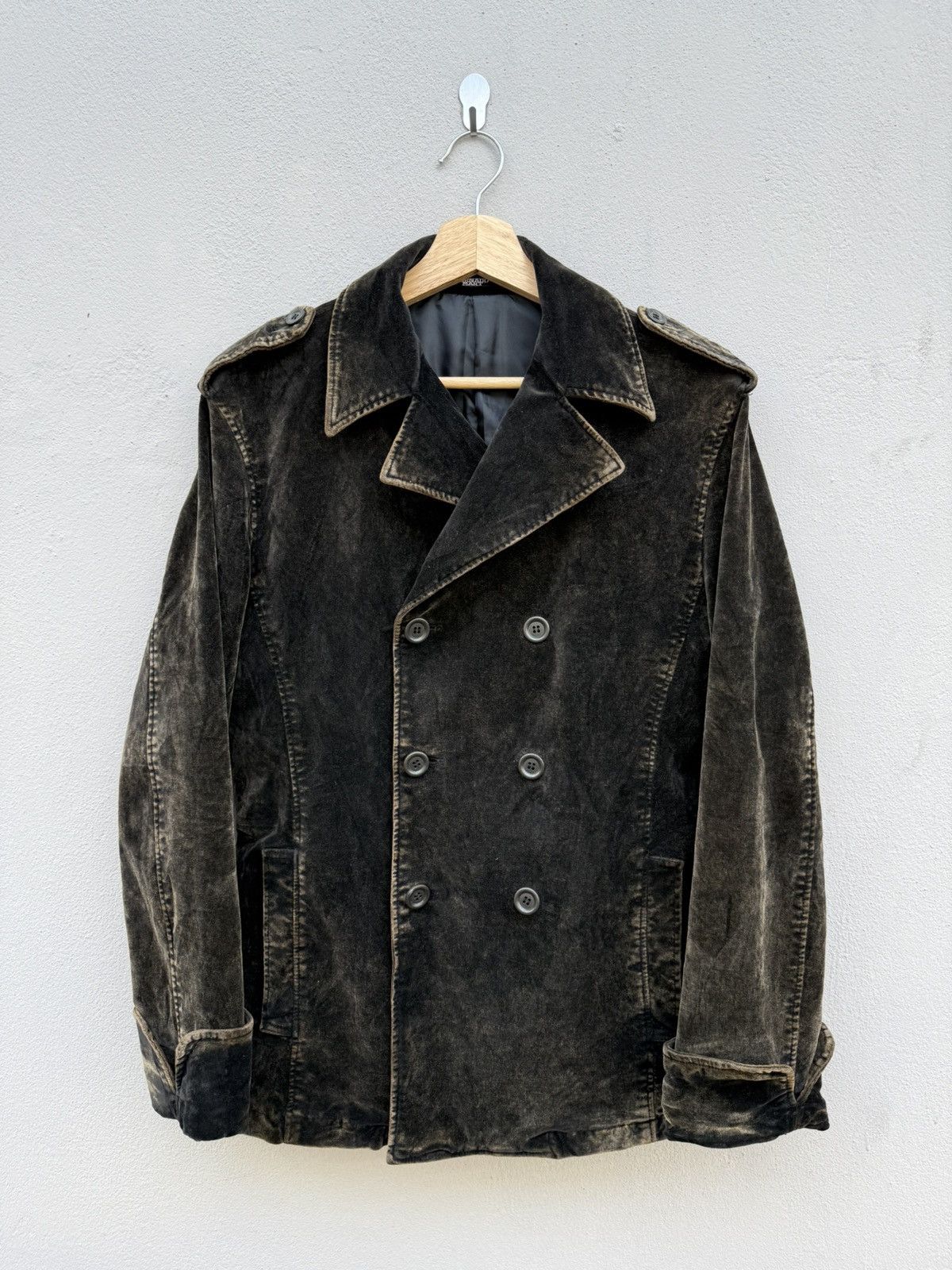 Tornado Mart 1990s Tornado Mart Double Collar Mud Wash Velvet Jacket Size US M / EU 48-50 / 2 - 1 Thumbnail