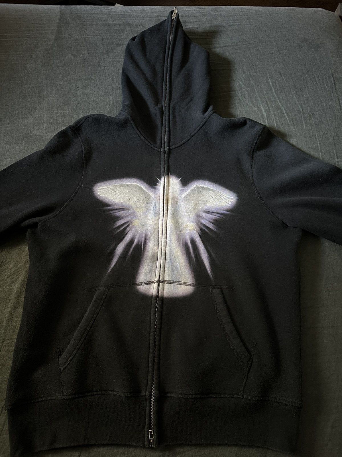 Nonidenticall hoodie Handpainted fashion Sent from Heaven Angel Full Face Zip Y2K M