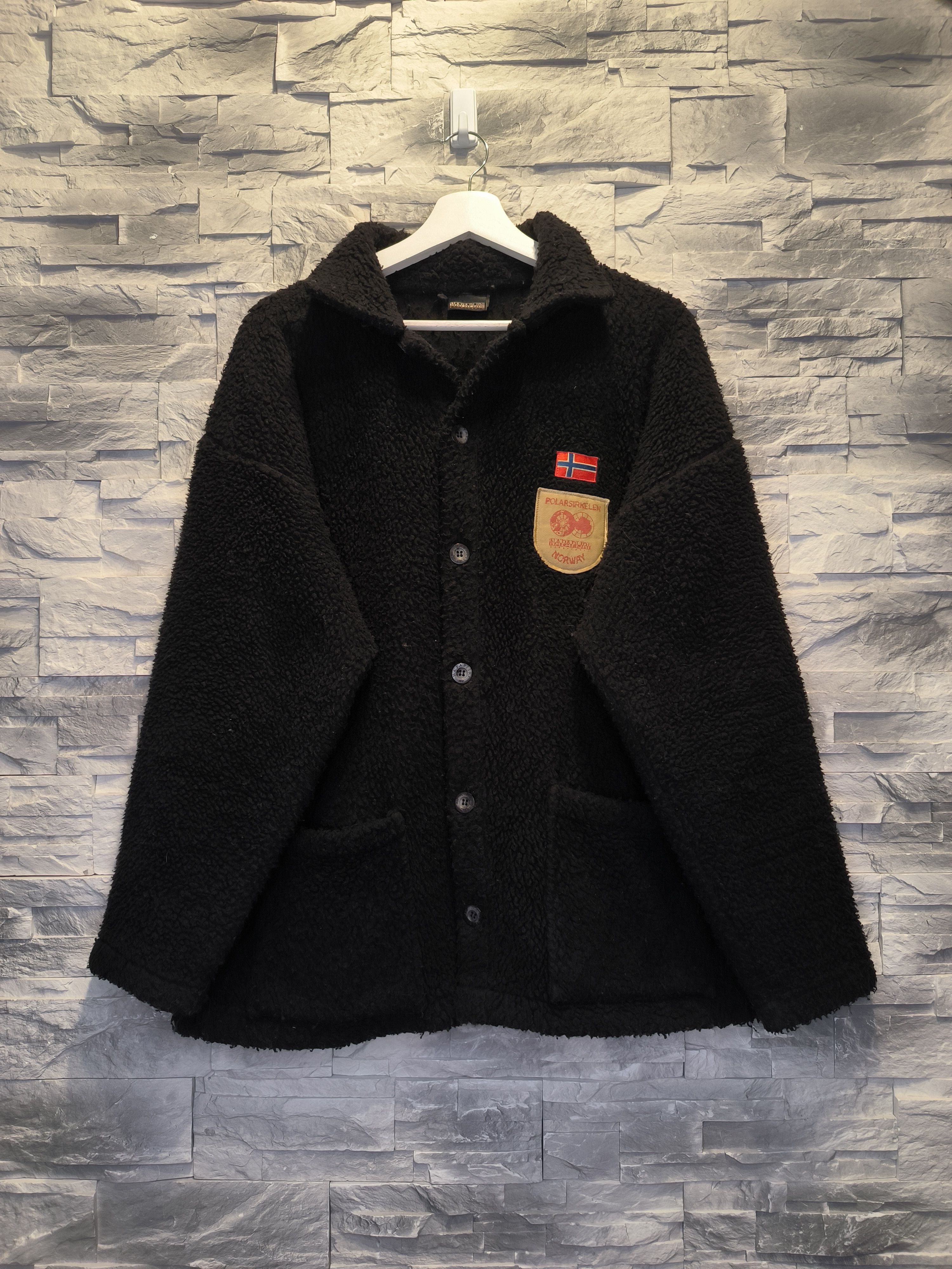 Napapijri × Vintage Vintage Napapijri Sherpa Fleece Jacket Polarsirkelen 90s Size US L / EU 52-54 / 3 - 1 Thumbnail
