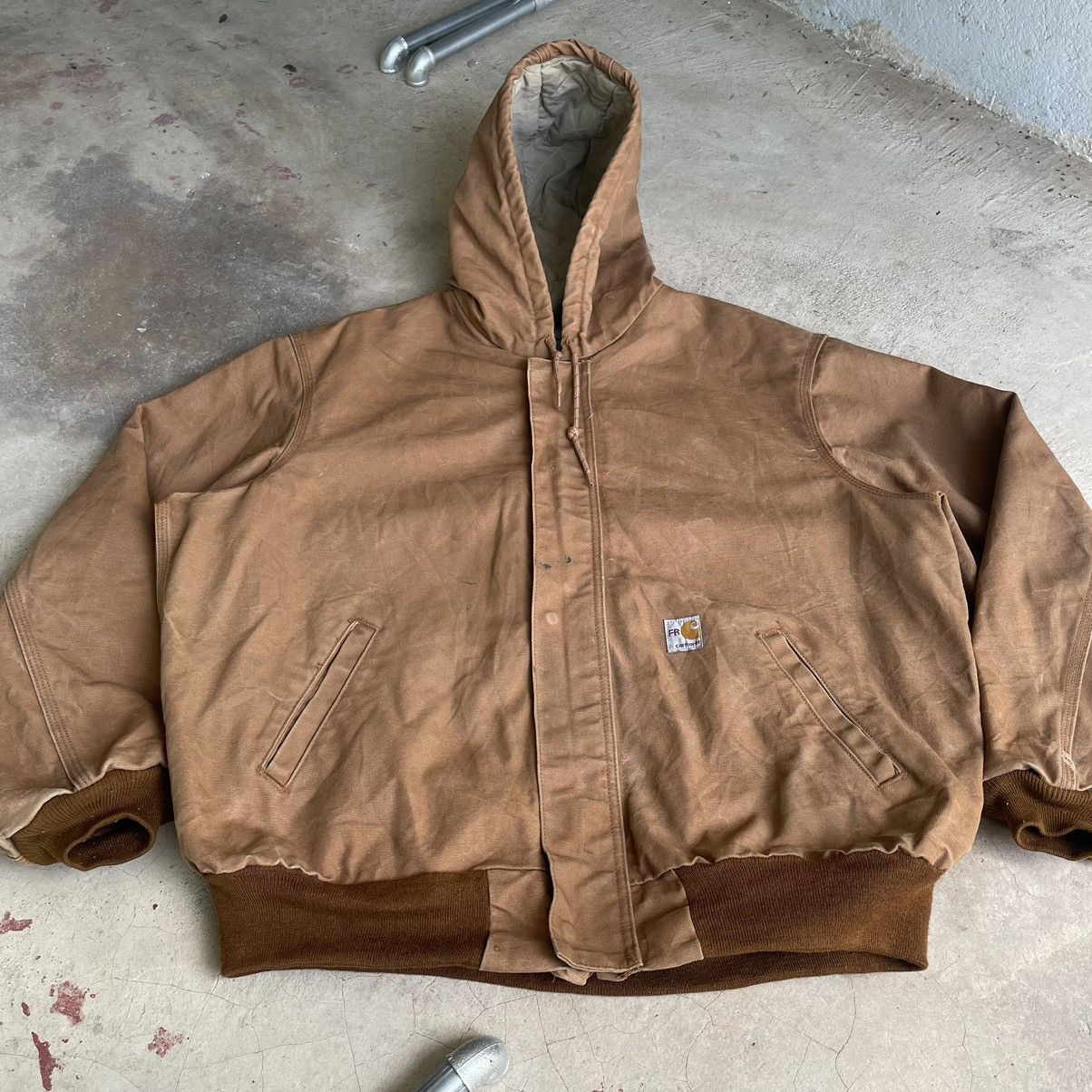 Carhartt Vintage 90s Carhartt FR Detroit Hoodie Fullzipper Jacket Size US XL / EU 56 / 4 - 4 Thumbnail