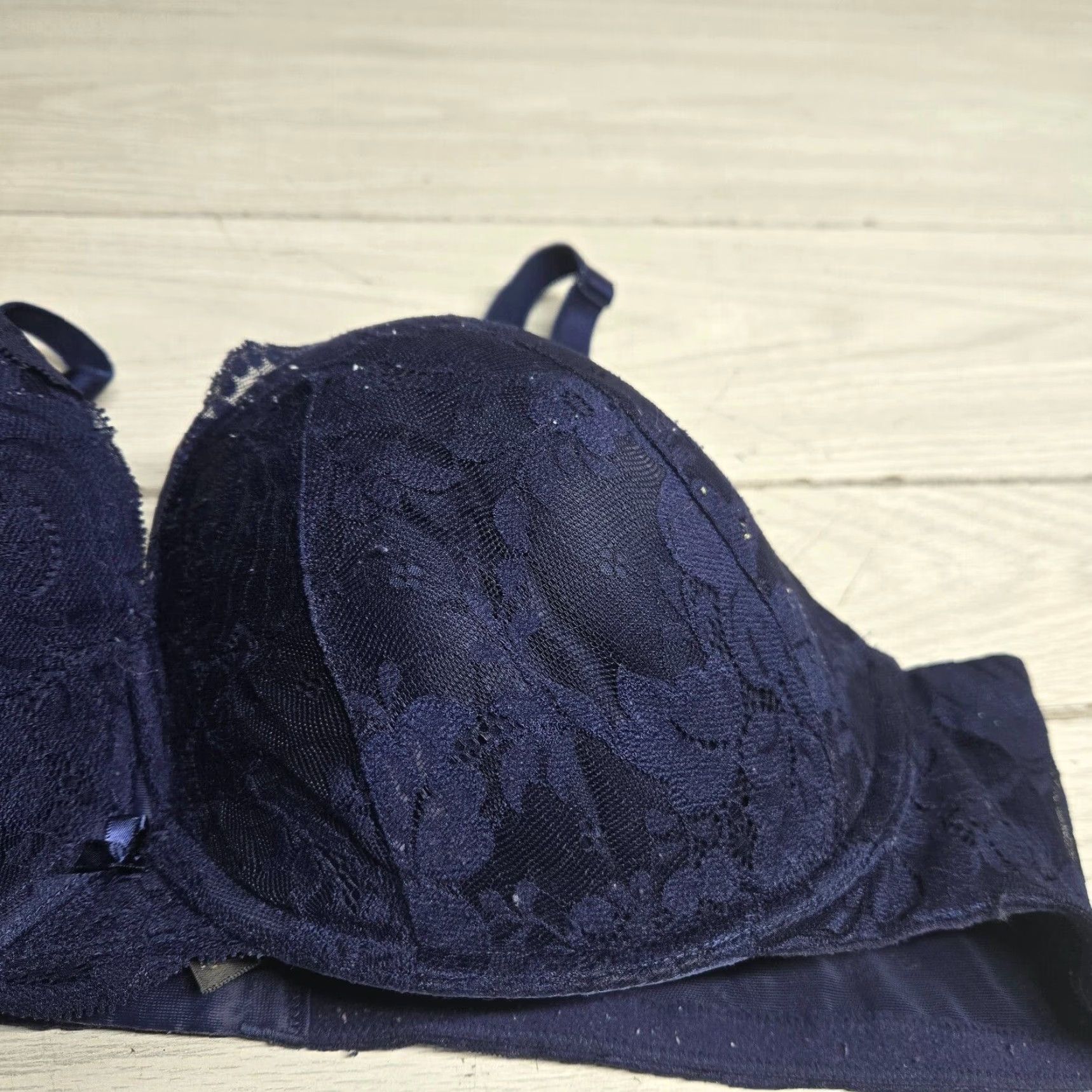 Torrid Torrid Plus 44DD Balconette Bra Women's Blue Floral Lace Full Coverage Underwire Size ONE SIZE - 2 Thumbnail