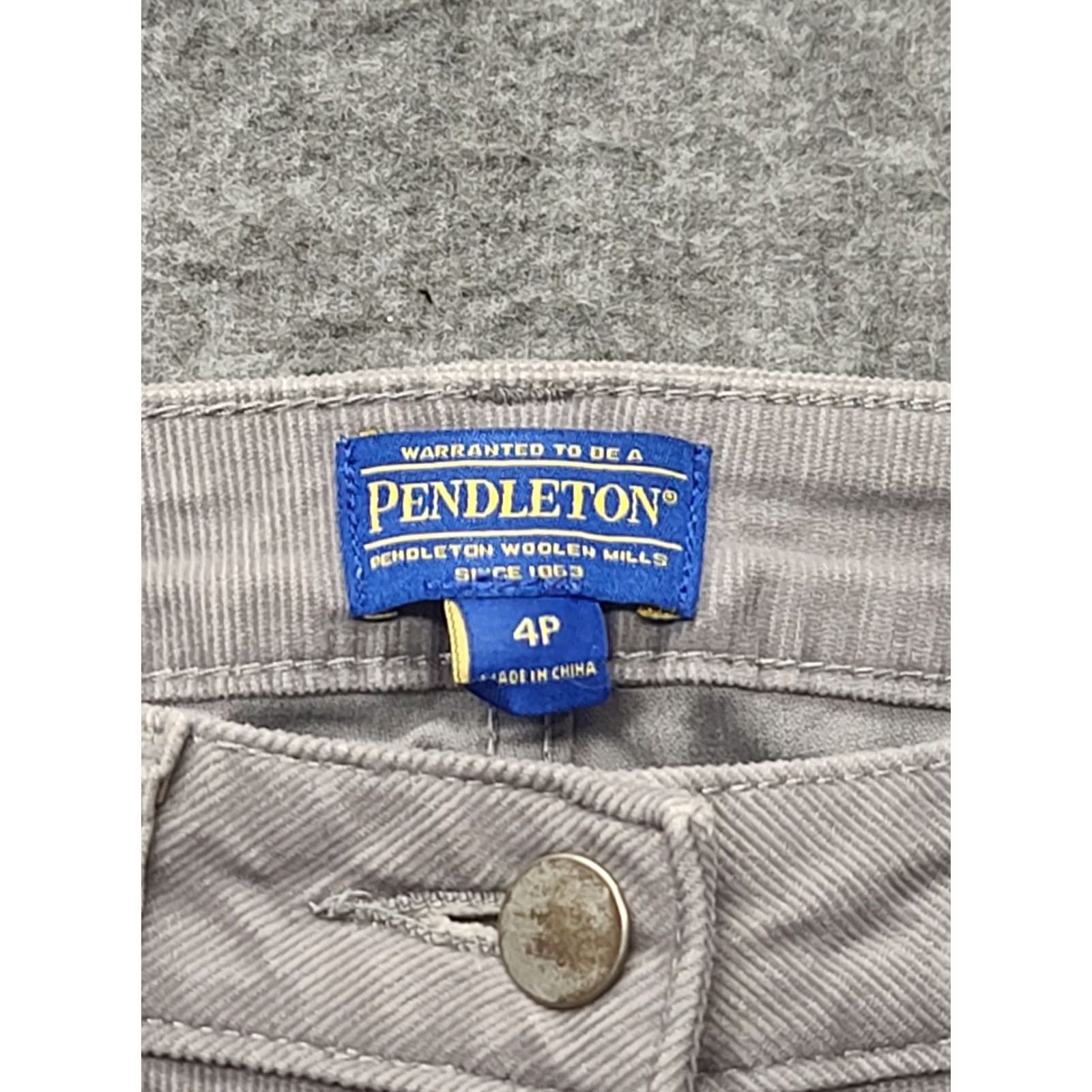 Pendleton Pendelton Pants Womens 4P 26x29 Slim Fit Tapered Leg Mid Rise Trousers Stretch Gray Cotton Spandex Flat Front Pockets Size 27" / US 4 / IT 40 - 2 Thumbnail