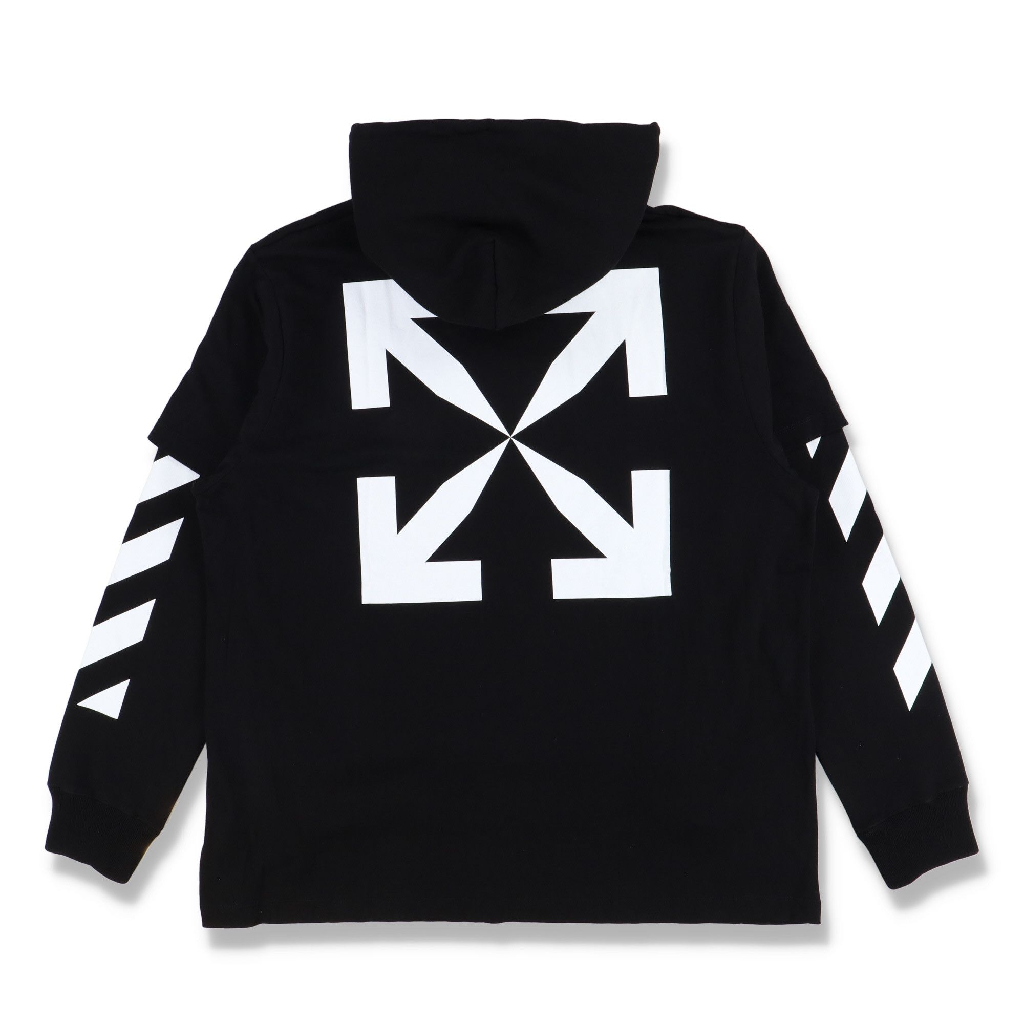 Off-White Black Mona Lisa Arrows Oversized Layered Tee Hoodie Size US L / EU 52-54 / 3 - 8 Thumbnail