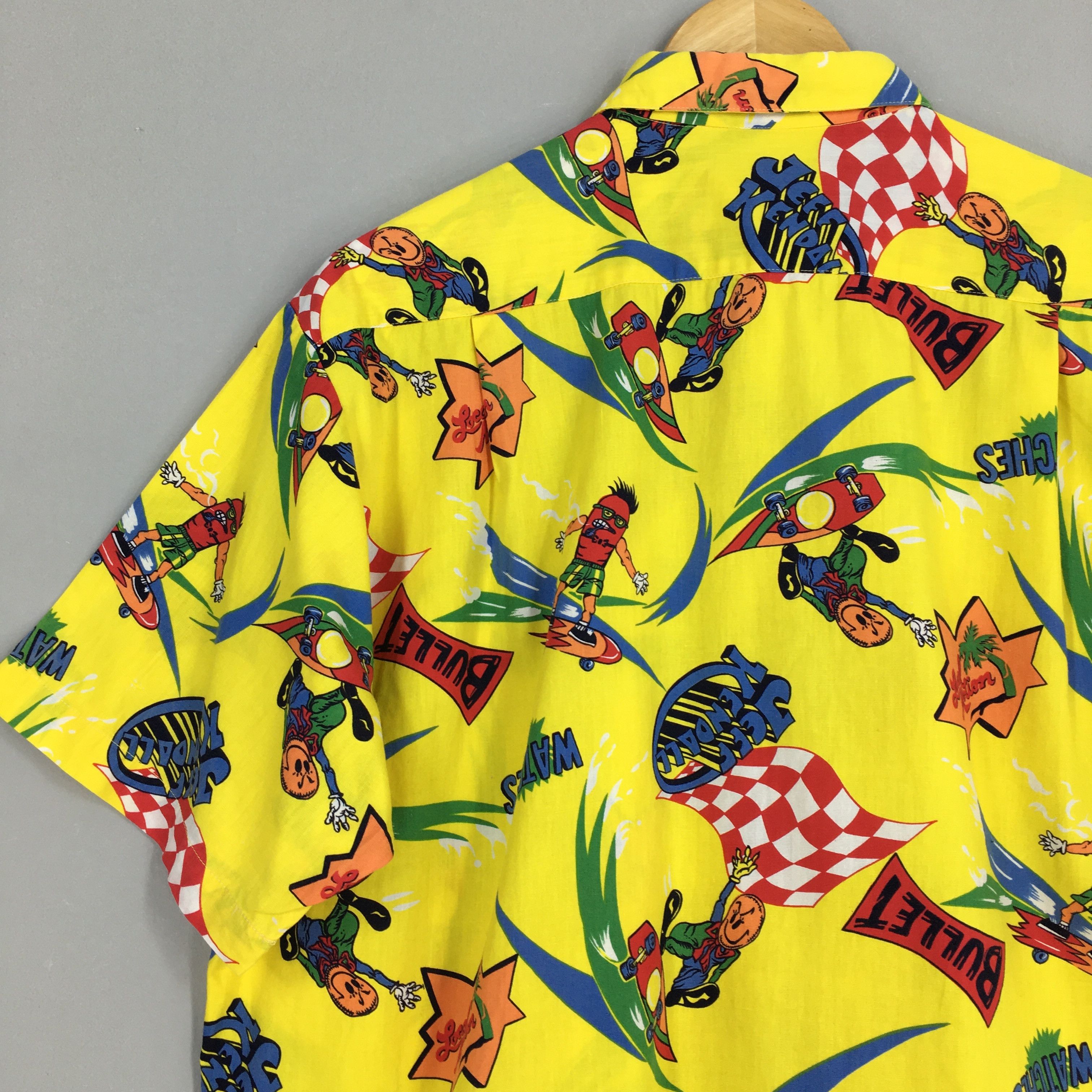 Santa Cruz Skateboards Vintage 80's Jeff Kendall Bullet Skateboarding Aloha Shirt Size US XL / EU 56 / 4 - 8 Thumbnail