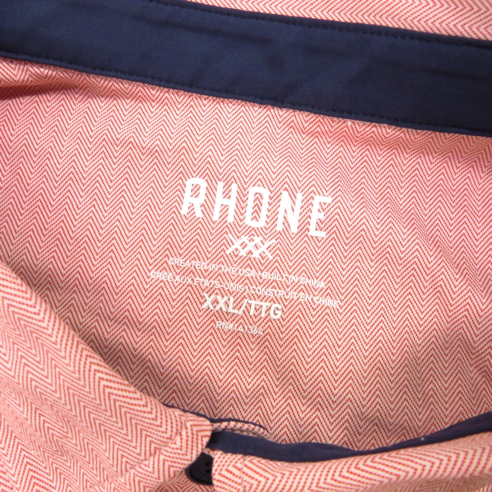 Rhone Rhone Polo Shirt Mens 2XL Red White Herringbone Commuter Performance Shirt CME Polo Shirt Mens 2XL Red White Herringbone CME Size US XXL / EU 58 / 5 - 7 Thumbnail