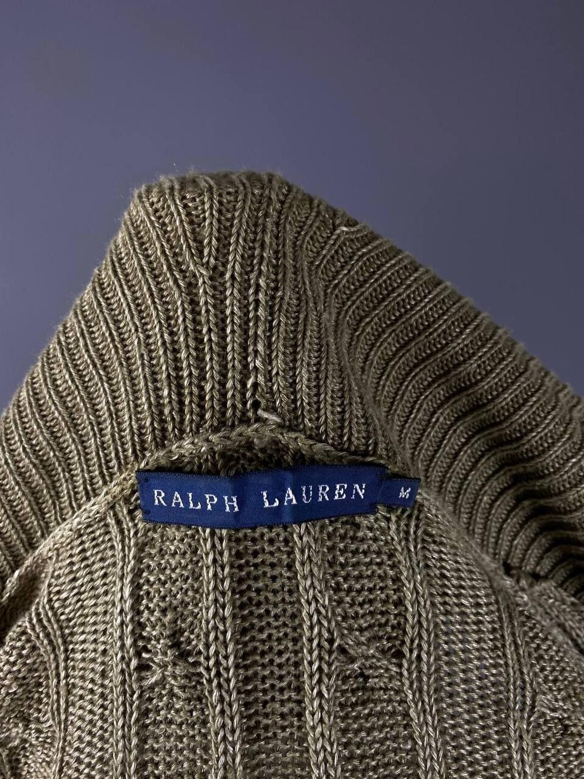 Lauren Ralph Lauren Ralph Lauren Khaki Linen Cable Knit Cardigan Sweater Size M Size M / US 6-8 / IT 42-44 - 9 Thumbnail