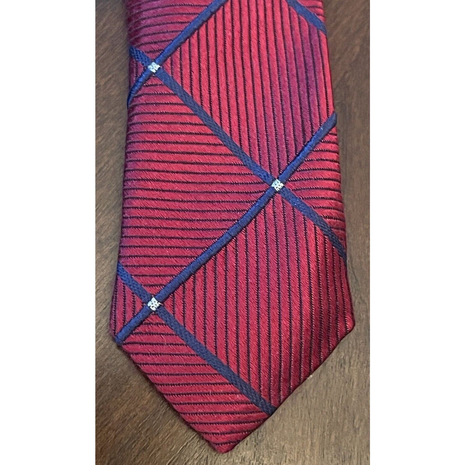 Nautica Nautica Red Blue 100% Silk Men’s Neck Tie Made In China Size ONE SIZE - 6 Thumbnail