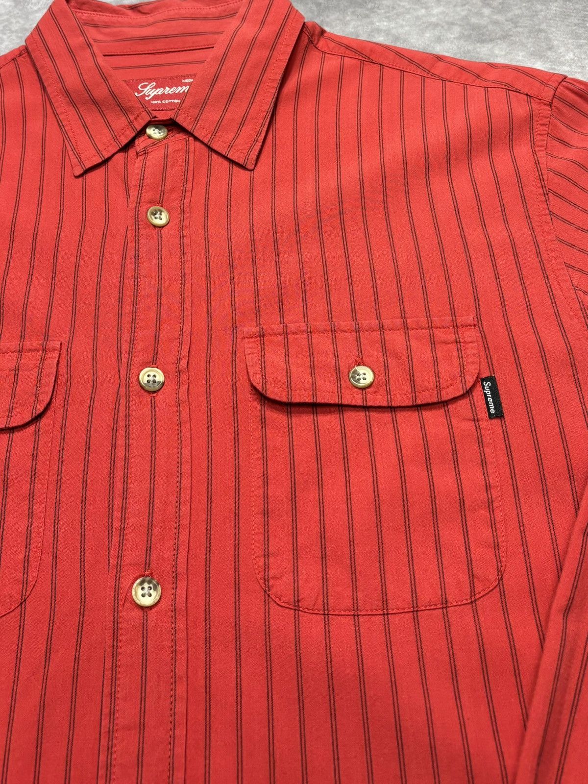 Supreme Vintage Supreme Pinstriped Button Up (SS09) Size US M / EU 48-50 / 2 - 2 Thumbnail