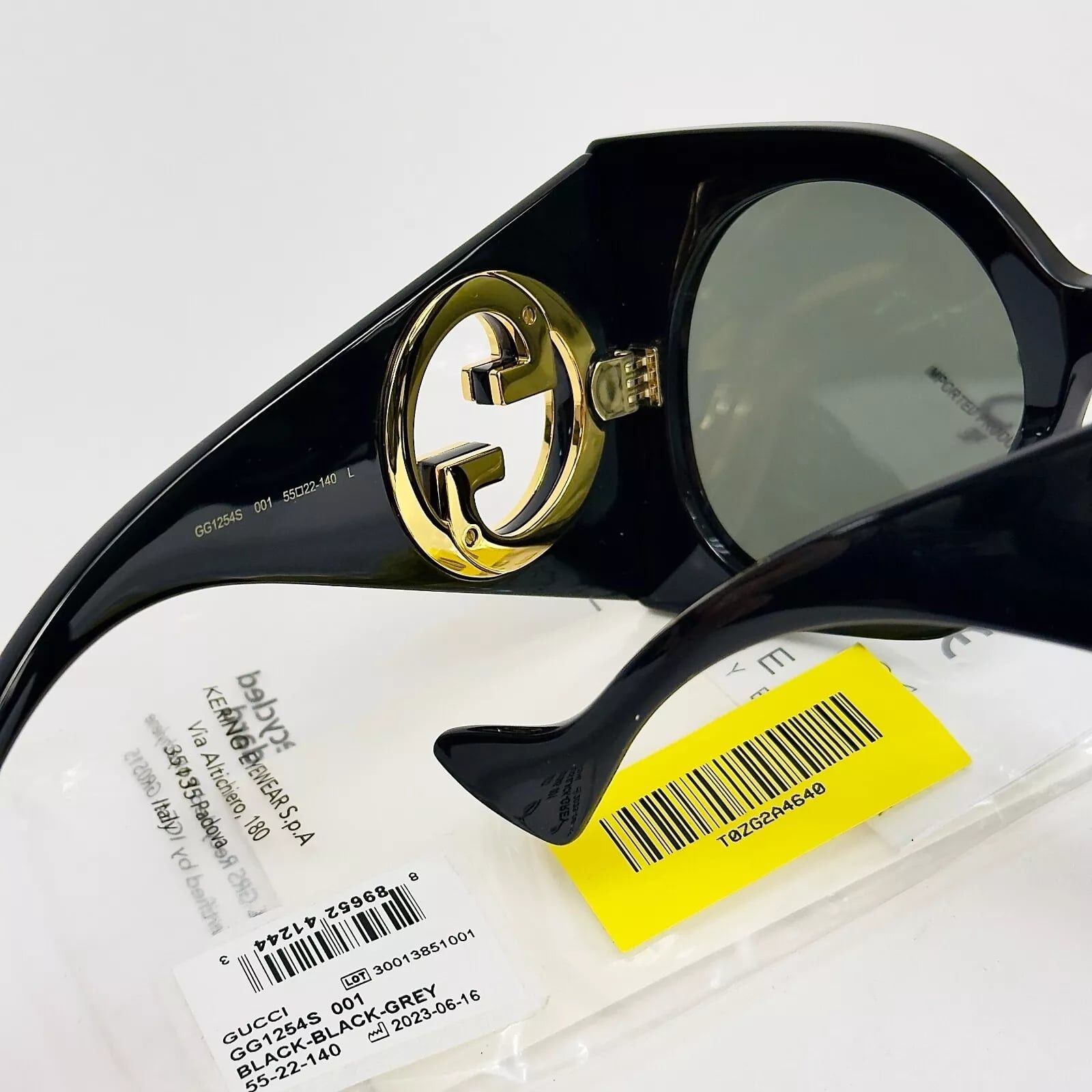 Gucci GUCCI 1254 Black Gold Logo Gg1254S Oversized Mask Flat 001 Size ONE SIZE - 2 Thumbnail
