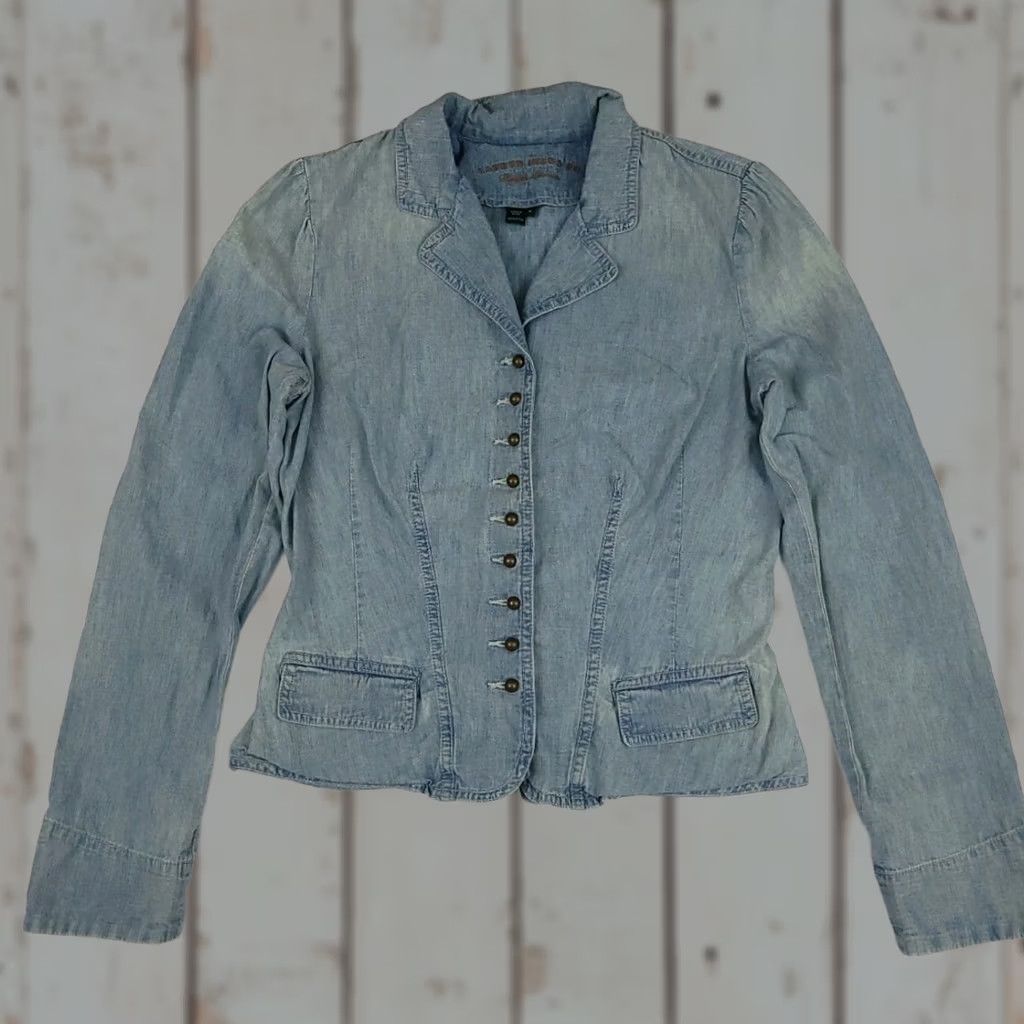 Ralph Lauren VINTAGE Ralph Lauren Chambray Denim Button Jacket RL Jeans Women's M Lightweight Blue Shirt/ Jacket Size 32" / US 10 / IT 46 - 1 Thumbnail
