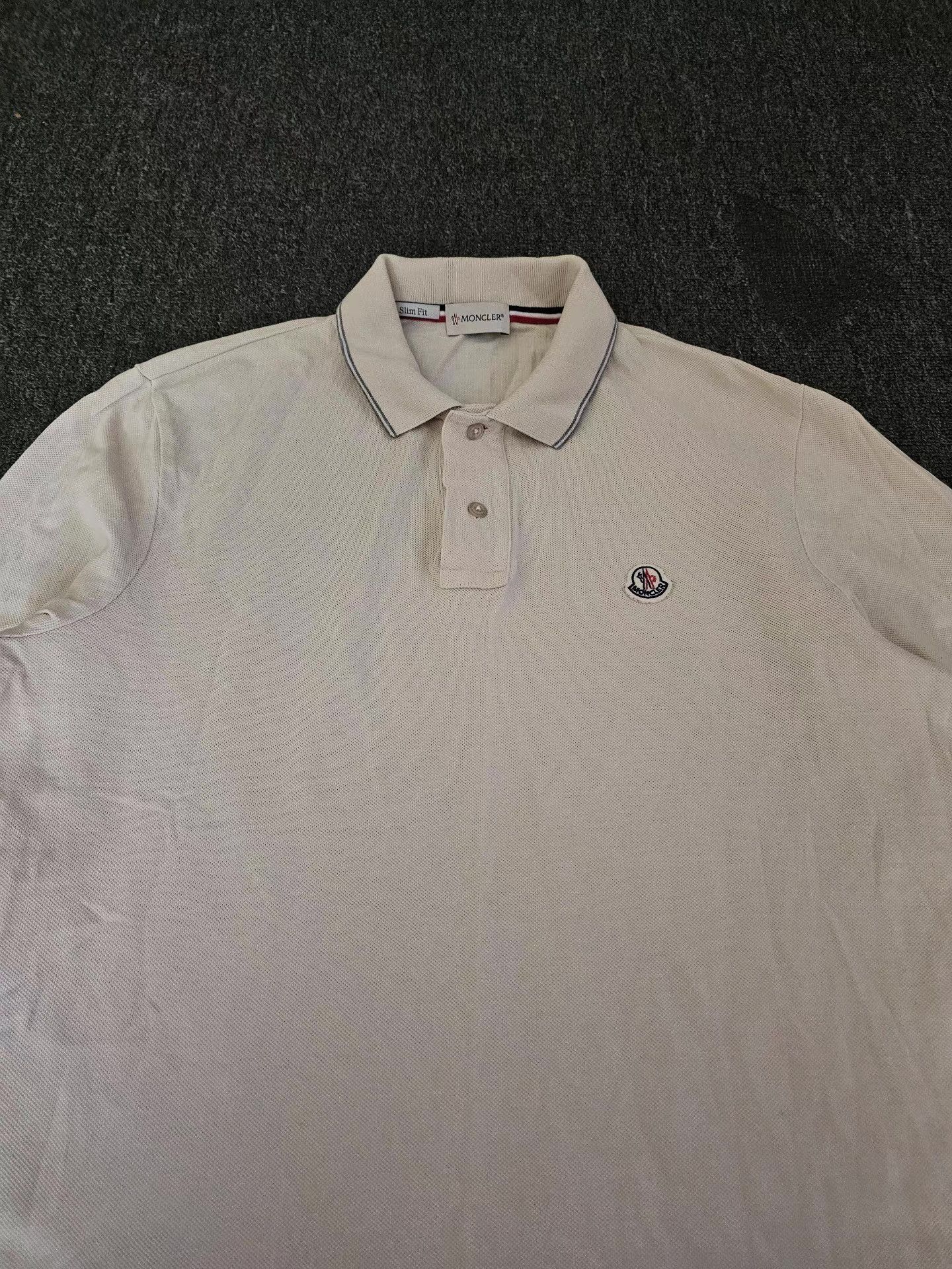 Moncler Moncler Men's Beige Long Sleeve Polo Shirt Q4 Size US L / EU 52-54 / 3 - 2 Thumbnail