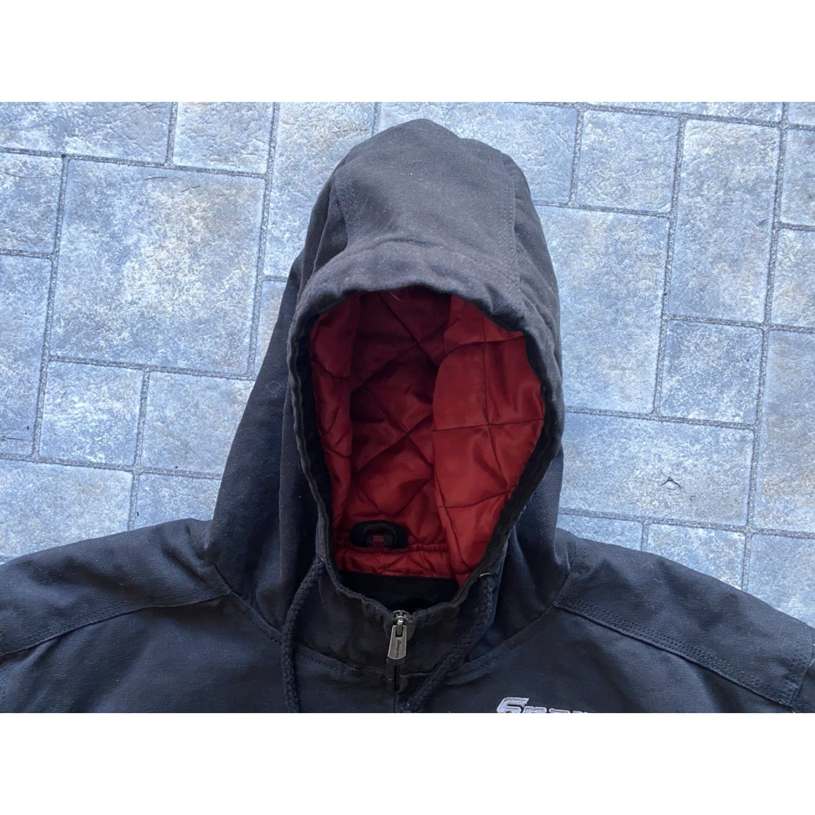 Vintage VINTAGE Snap-on Coat Jacket Black 2XL Men’s Pockets Lined Hooded Cotton Regular Coat Mens Black 2XL Snap-on Coat Jacket with Pockets Lined Hooded Size US XXL / EU 58 / 5 - 6 Thumbnail
