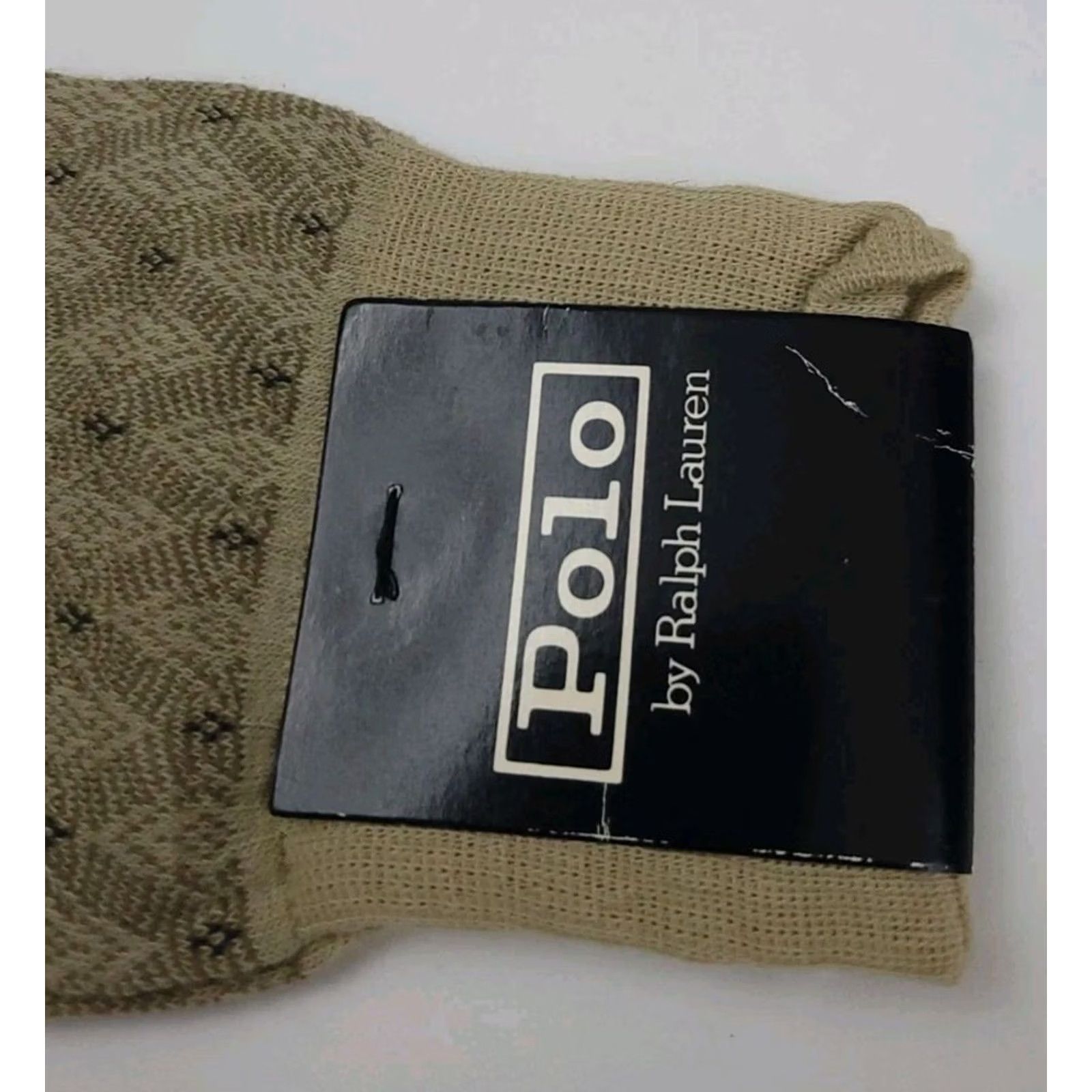 Polo Ralph Lauren VINTAGE Polo Ralph Lauren Socks Dress 90s 10-13 Beige Mens NWT Deadstock Pattern Cotton Wool Blend Size US M / EU 48-50 / 2 - 4 Thumbnail