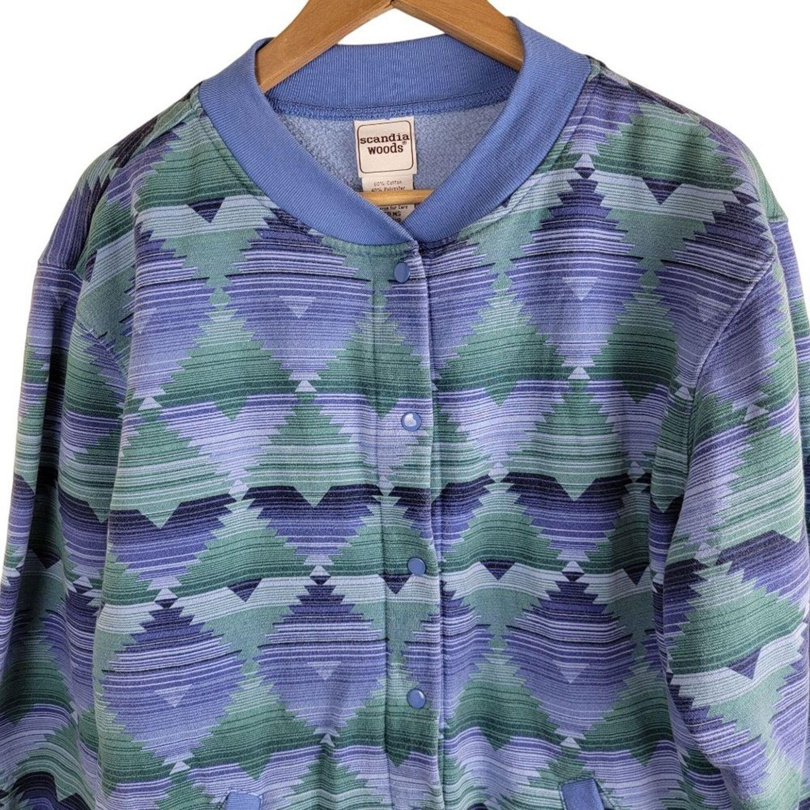Vintage Scandia Woods Aztec Southwestern Bomber Jacket Snap Button Size US M / EU 48-50 / 2 - 4 Thumbnail