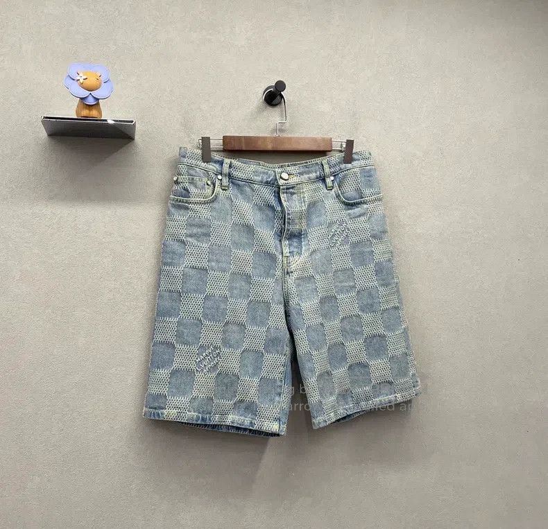 Louis Vuitton Louis Vuitton Pre-Fall 25 Cotton Blend Jacquard Denim Shor Size US 29 - 3 Thumbnail