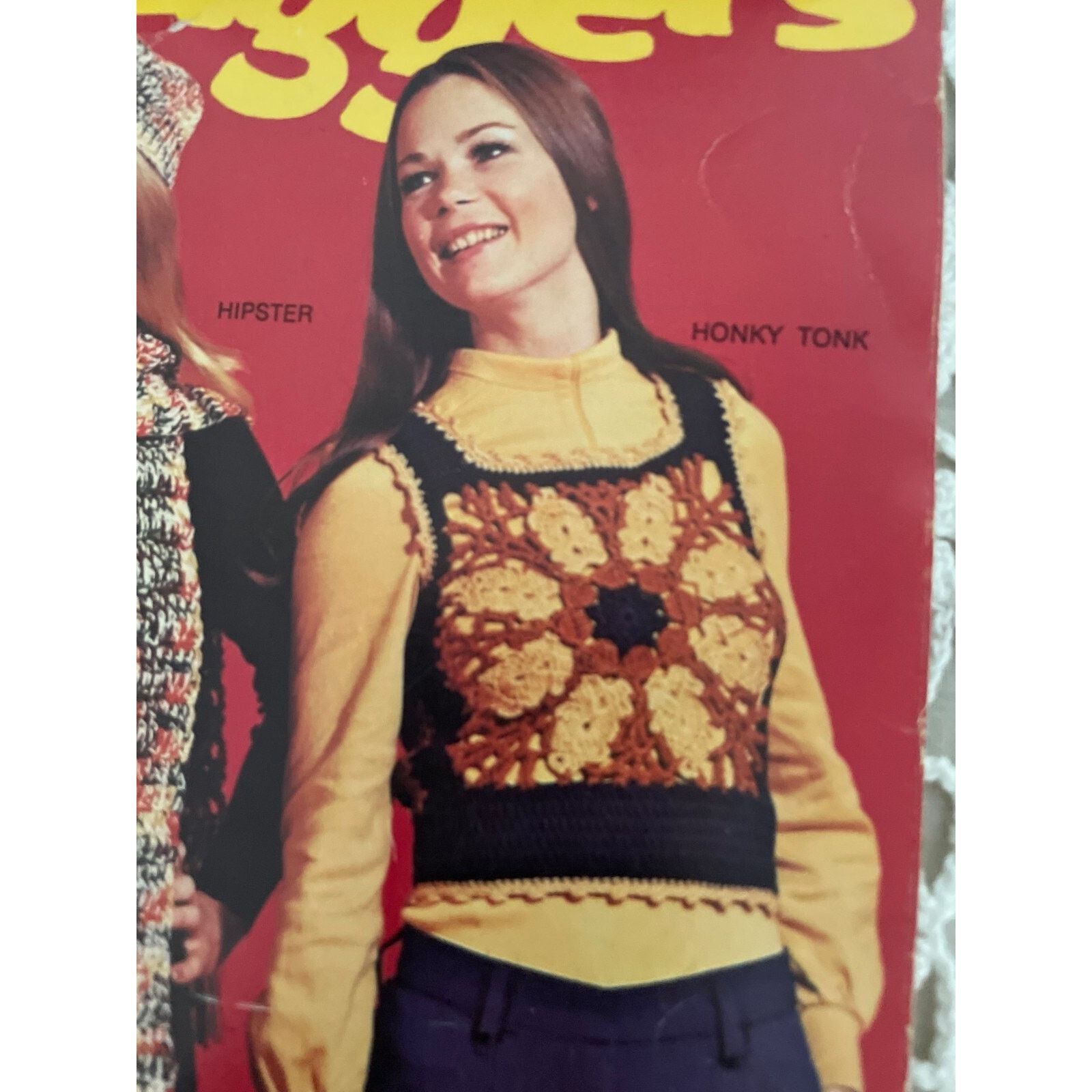 Other Vintage 1970's M / L Crochet Gypsy Hugger Tank Granny Square Size L / US 10 / IT 46 - 7 Thumbnail