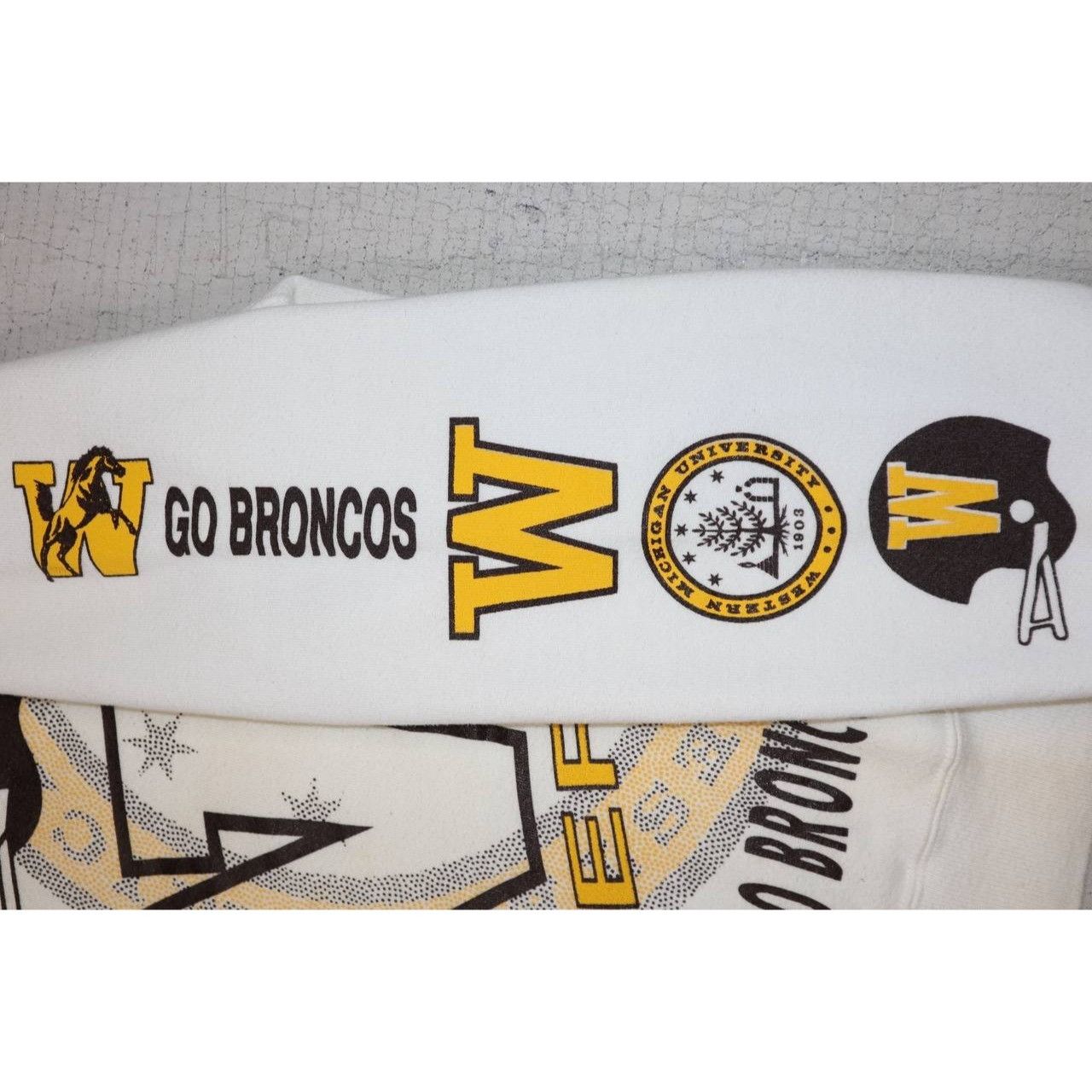 Vintage Vintage 90s Western Michigan Broncos Sweatshirt M White USA Size US M / EU 48-50 / 2 - 8 Thumbnail
