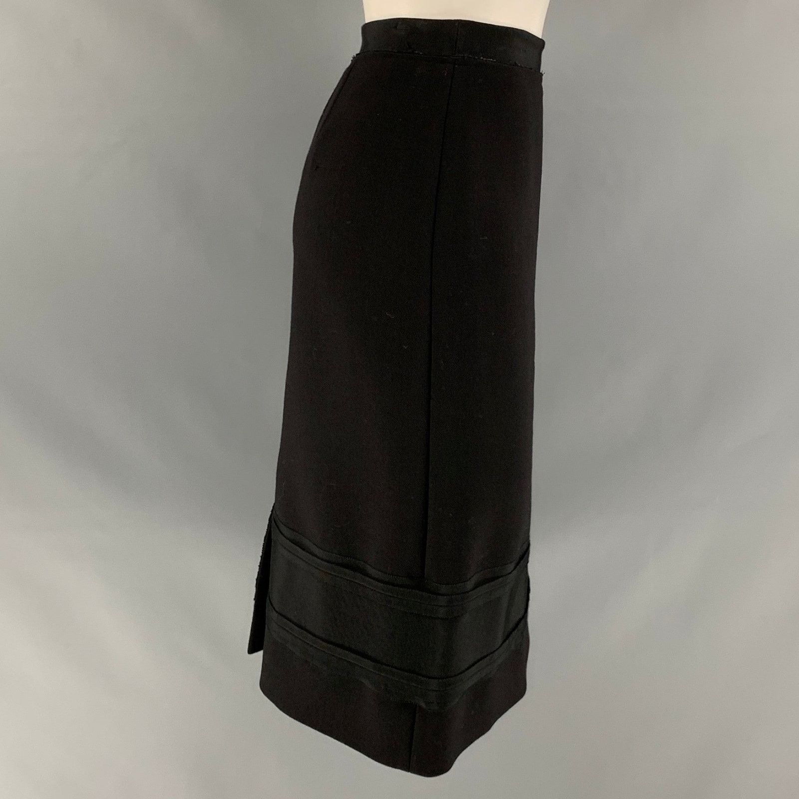 Prada PRADA Size 6 Black Wool Pencil Knee-Length Skirt Size 28" / US 6 / IT 42 - 2 Thumbnail