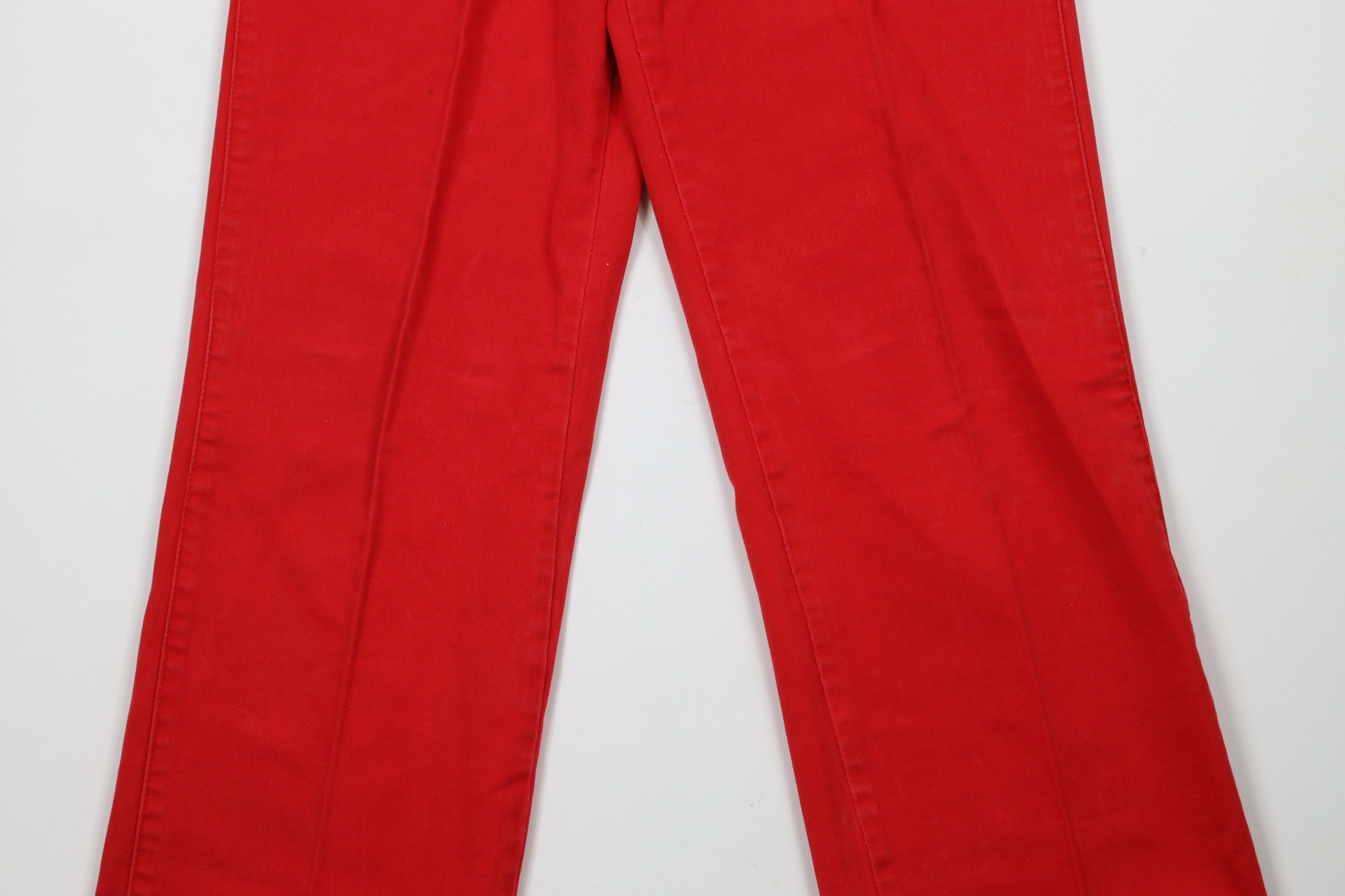 Vintage Vintage 90s Streetwear Wide Leg Chino Pants Red Cotton Size 29" - 3 Thumbnail