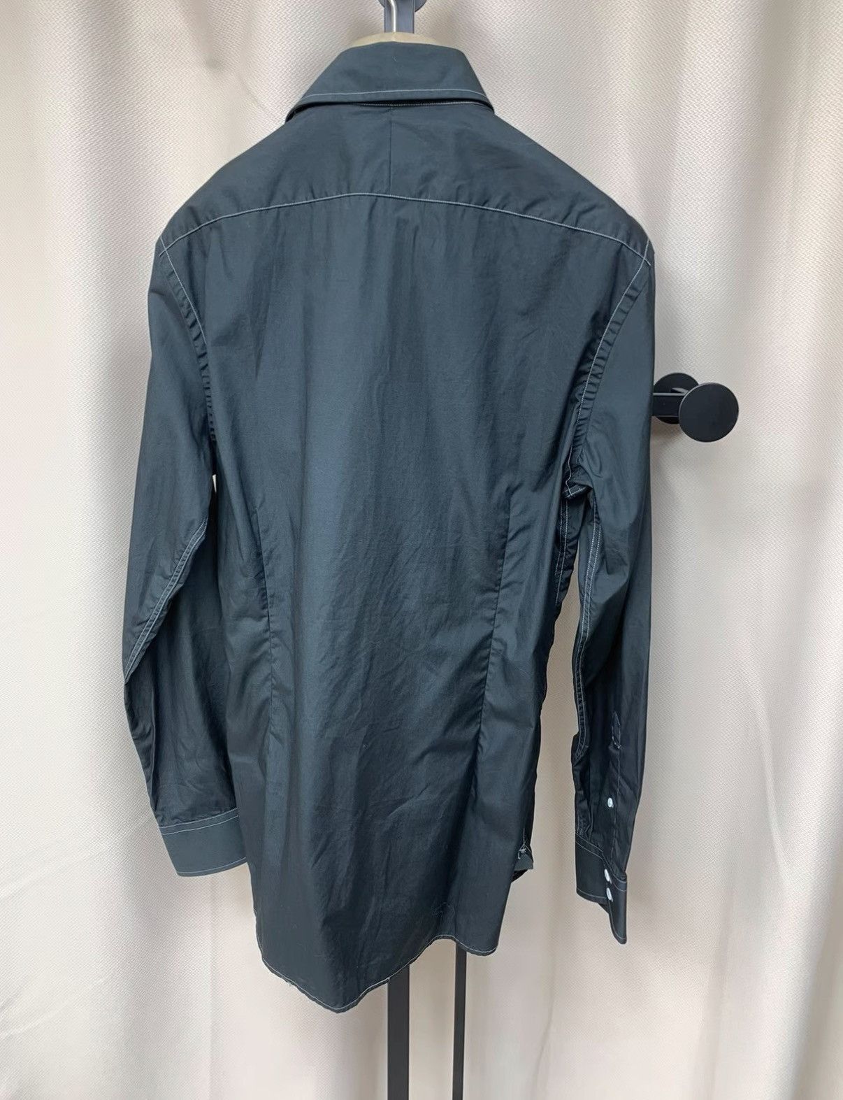 Tom Ford TOM FORD Dark Green Mercerized Cotton Formal Shirt Size US L / EU 52-54 / 3 - 3 Thumbnail