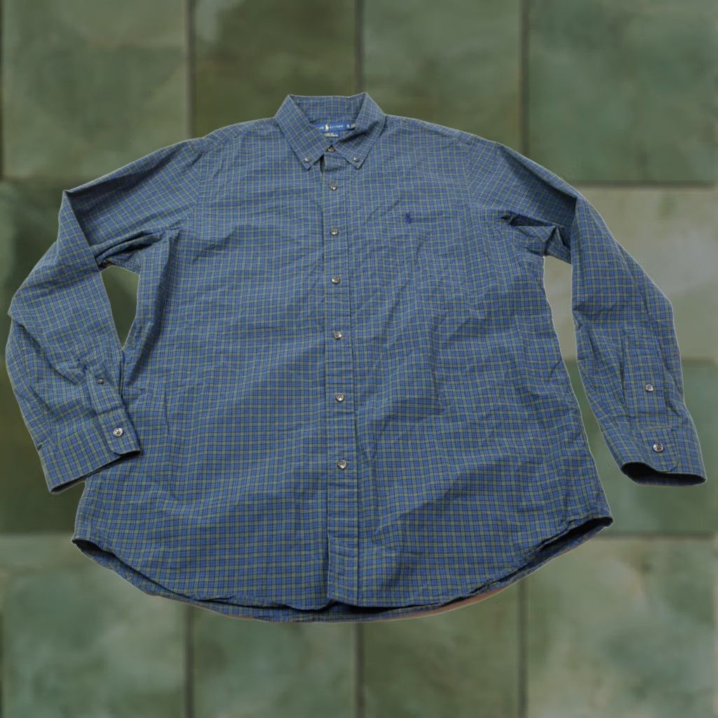 Ralph Lauren Ralph Lauren Shirt Mens XL Blue Green Plaid Cotton Long Sleeve Button-Down Size US XL / EU 56 / 4 - 1 Thumbnail