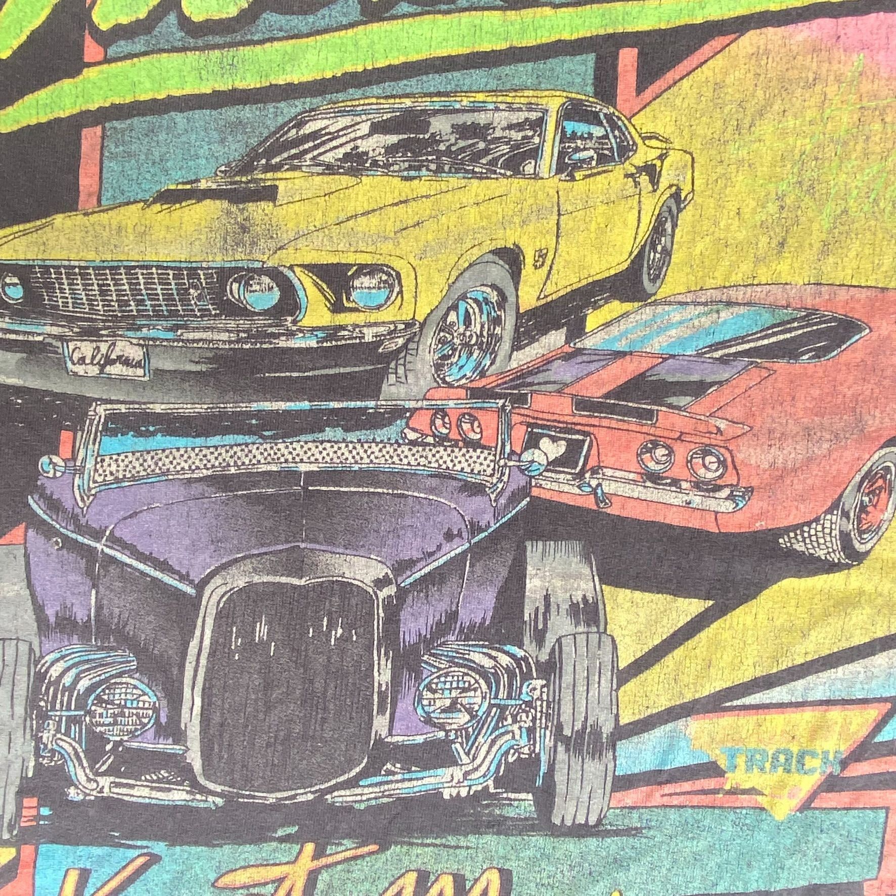 Vintage Vintage 80s Hot Rods Shirt Grunge Punk John Galt Racing Tee Size US XL / EU 56 / 4 - 4 Thumbnail
