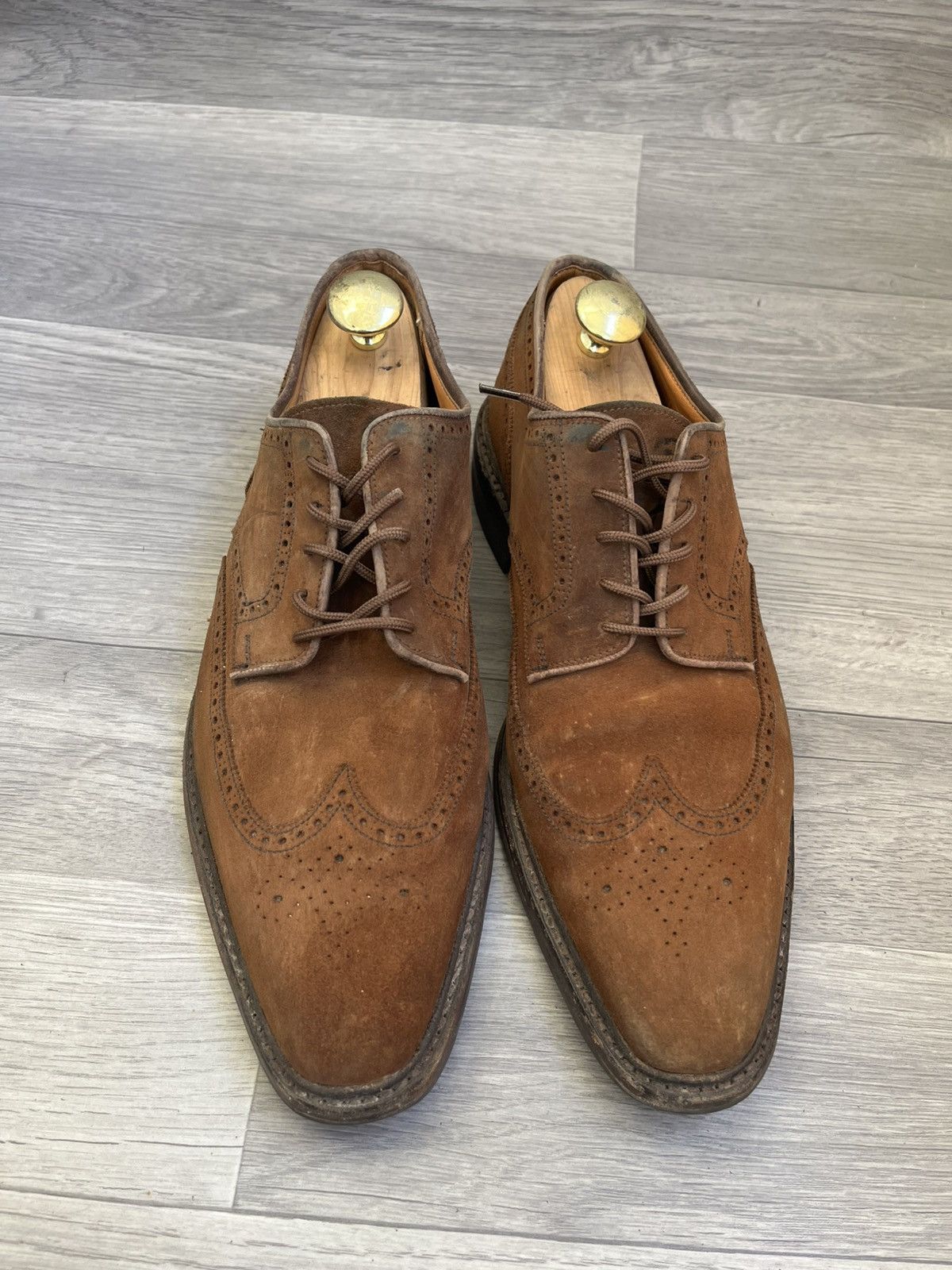 Crockett & Jones Crockett & jones brown suede wingtip oxford leather shoes Size US 10.5 / EU 43-44 - 10 Thumbnail