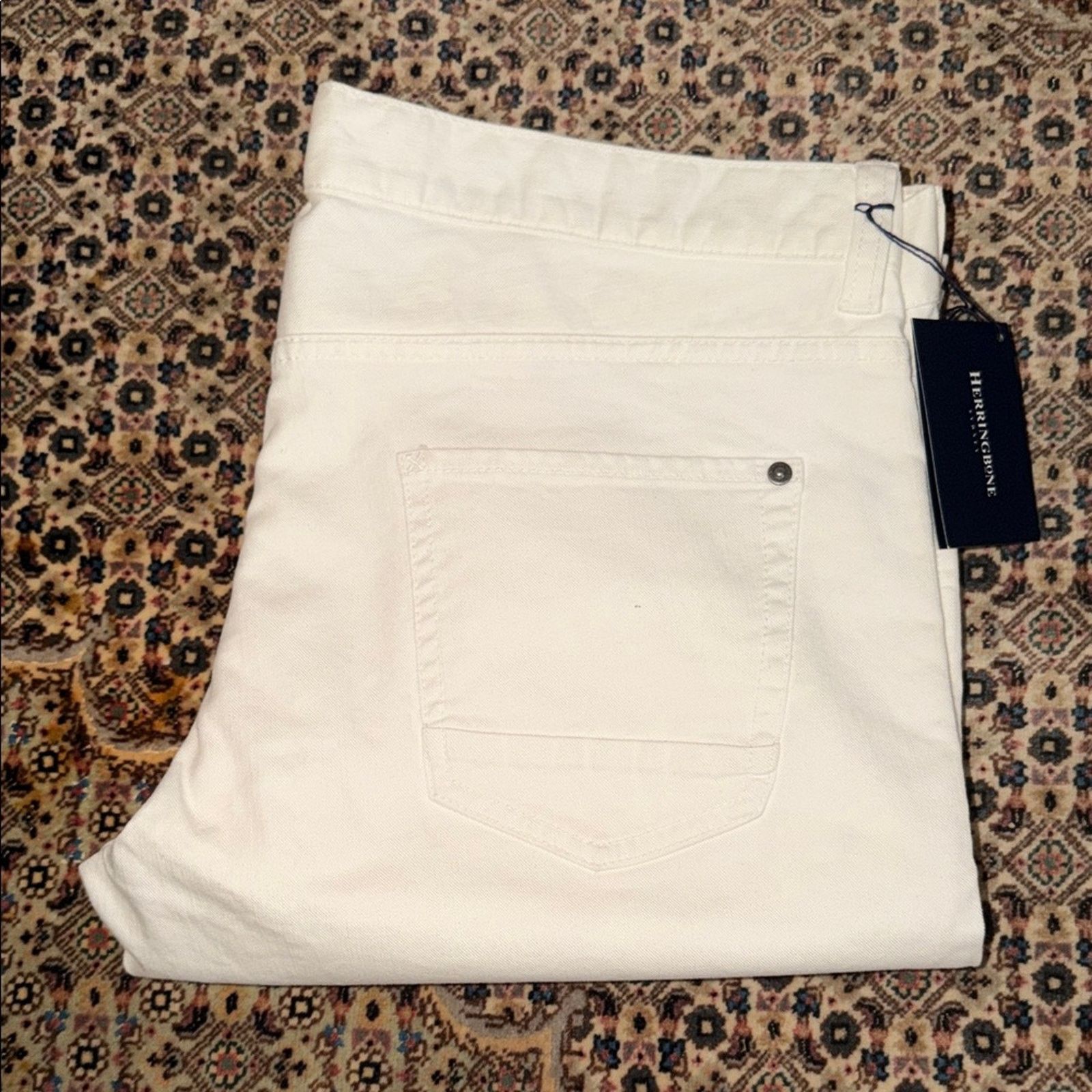 & Other Stories Herringbone Sydney Tag White Men's Jeans Size 36 Size US 36 / EU 52 - 1 Thumbnail