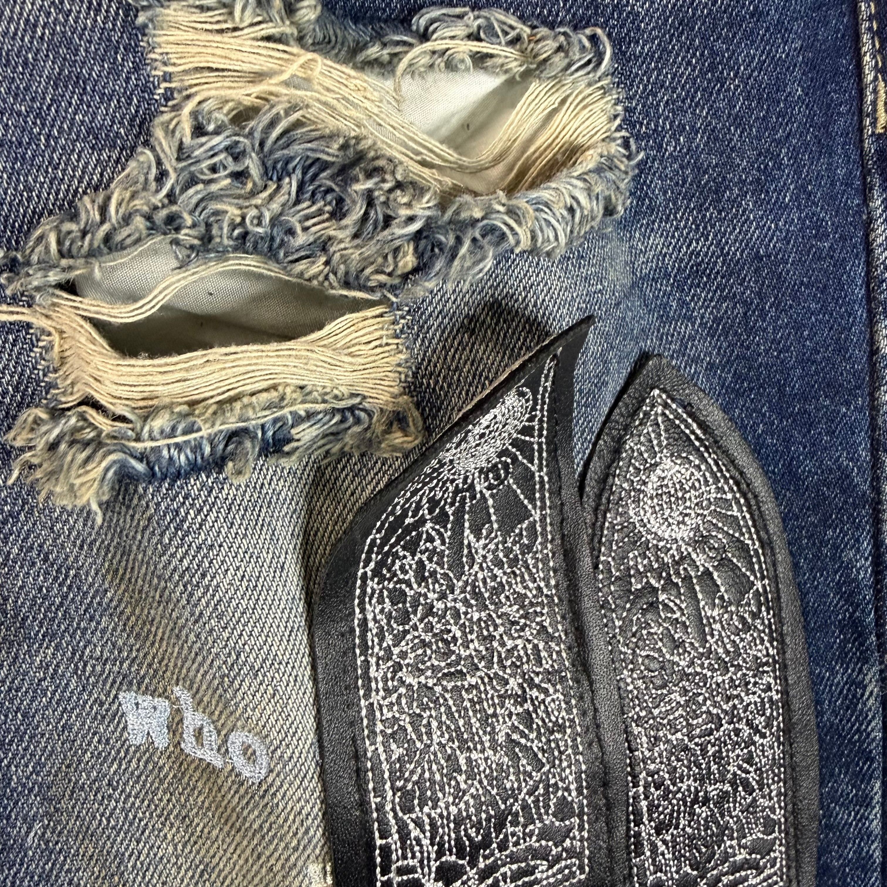 Who Decides War Who Decides War Scripture Denim Jeans Size 34 Size US 34 / EU 50 - 3 Thumbnail