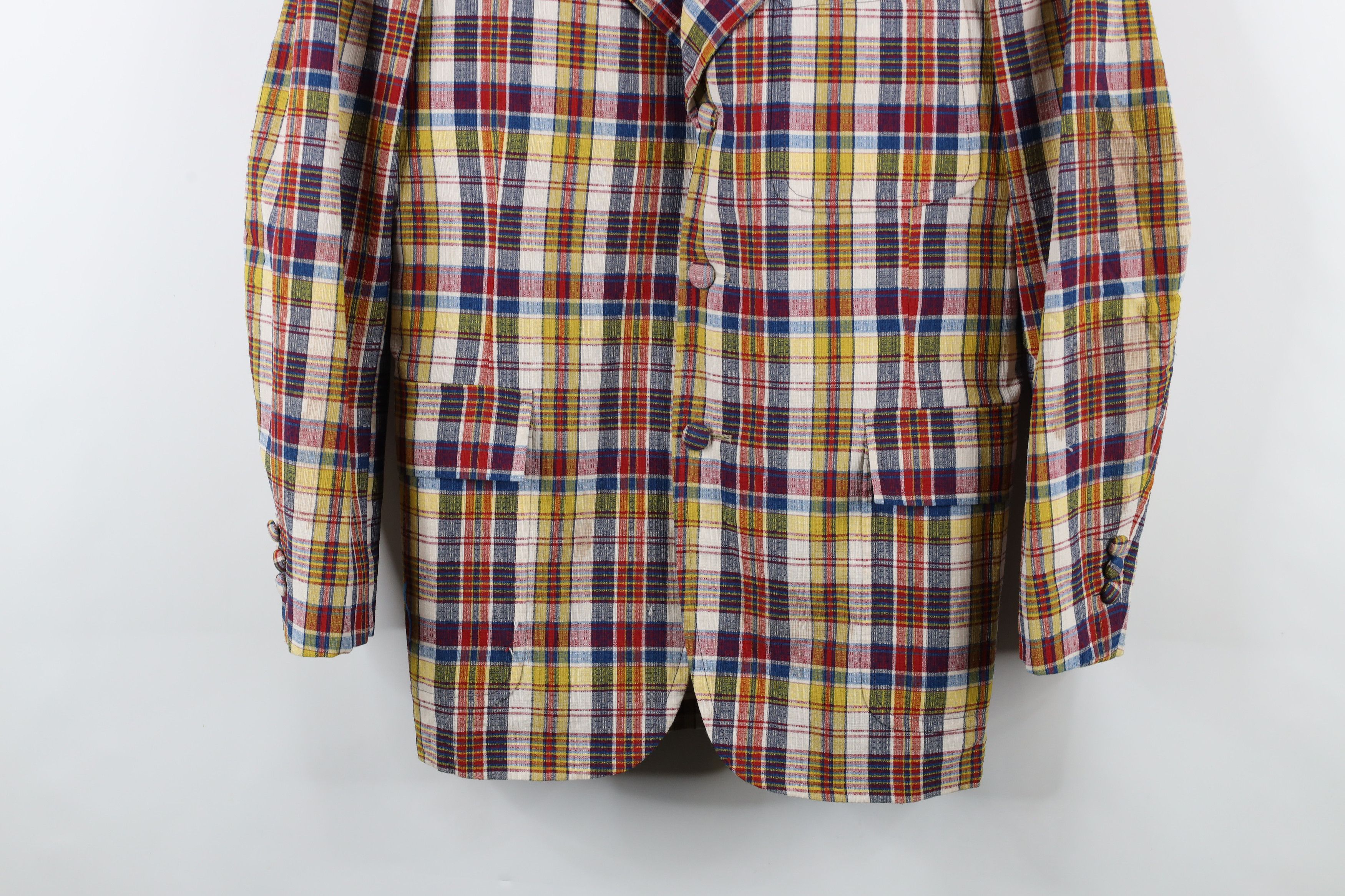 Vintage Vintage 70s Rockabilly Plaid 3 Button Blazer Suit Jacket USA Size US L / EU 52-54 / 3 - 3 Thumbnail
