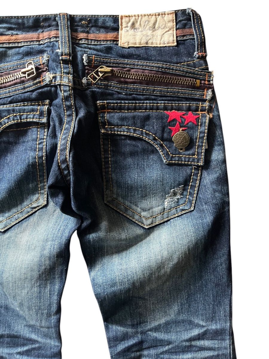 If Six Was Nine Lolita Whisker Wash Flared Jeans Size US 29 - 10 Thumbnail