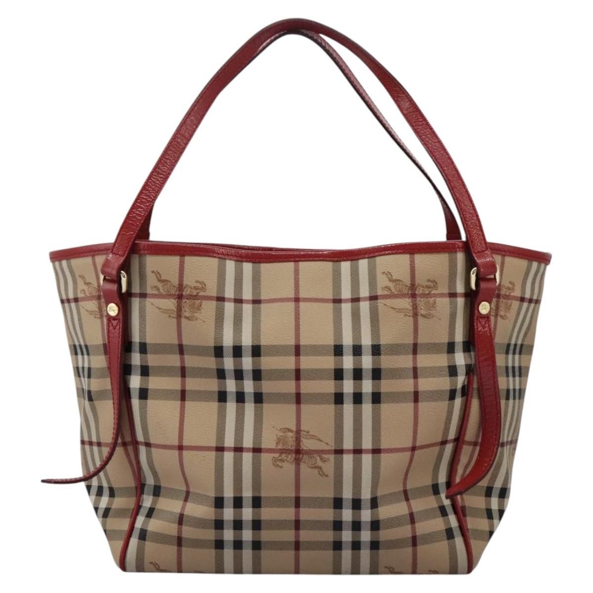 Burberry Haymarket Beige Canvas Tote Bag (Pre-Owned) Size ONE SIZE - 1 Thumbnail